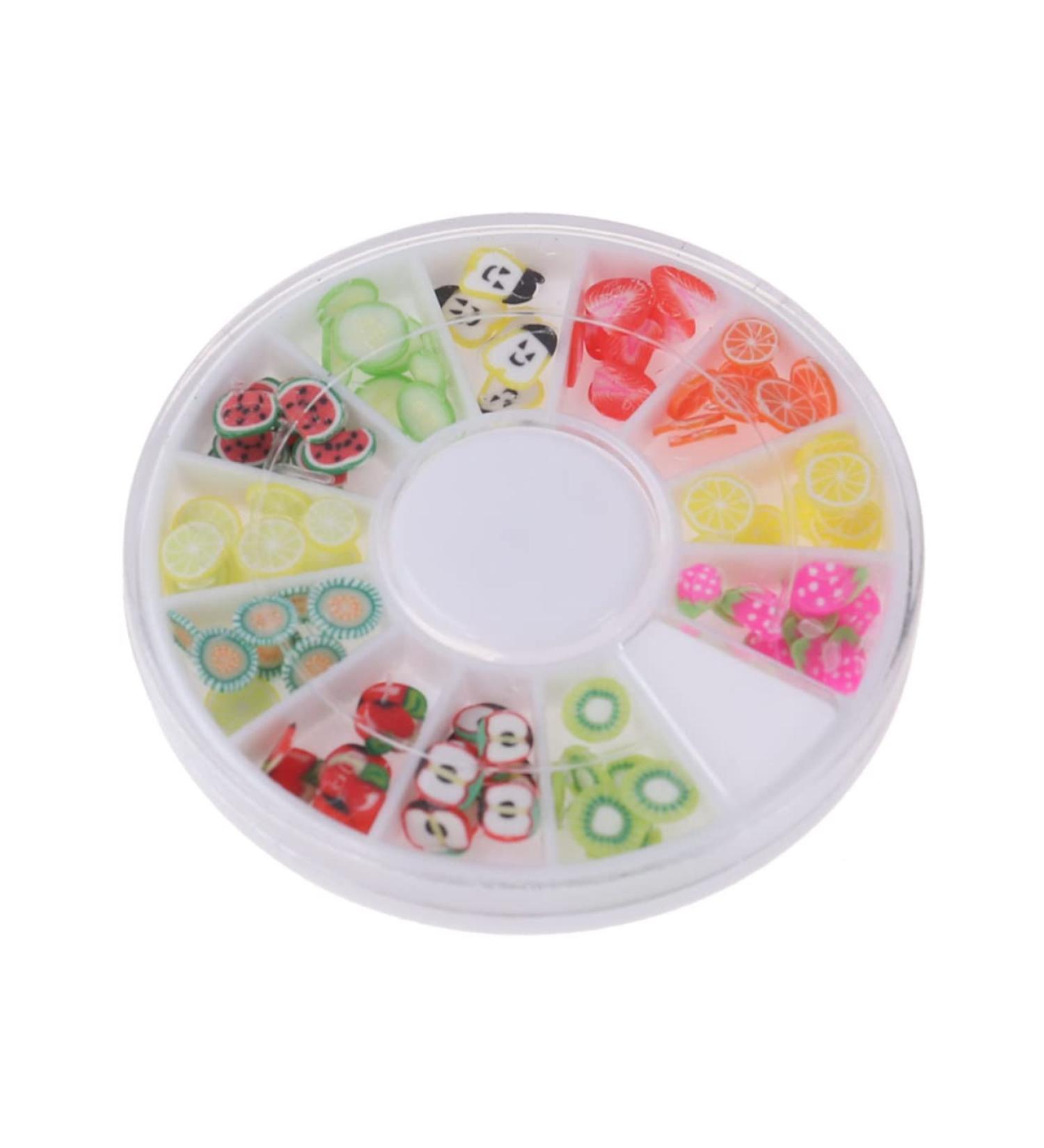 minkissy 12 polymer clay manicure tool Accessories DIY decoration for nail Manicure tools manicure boxed nails decoration fruit nail beauty accessories decorate drill disc nail - Buy Online on GoSupps.com