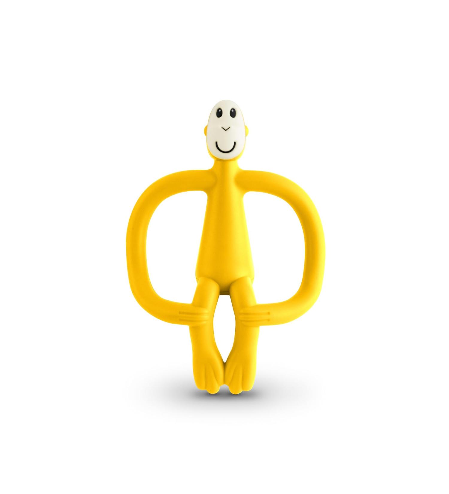 Matchstick Monkey Original Teether & Gel Applicator - BPA Free Silicone - Easy-to-Grip Design - Yellow Monkey - 3 Months+ - 10.5 cm - Buy Online on GoSupps.com
