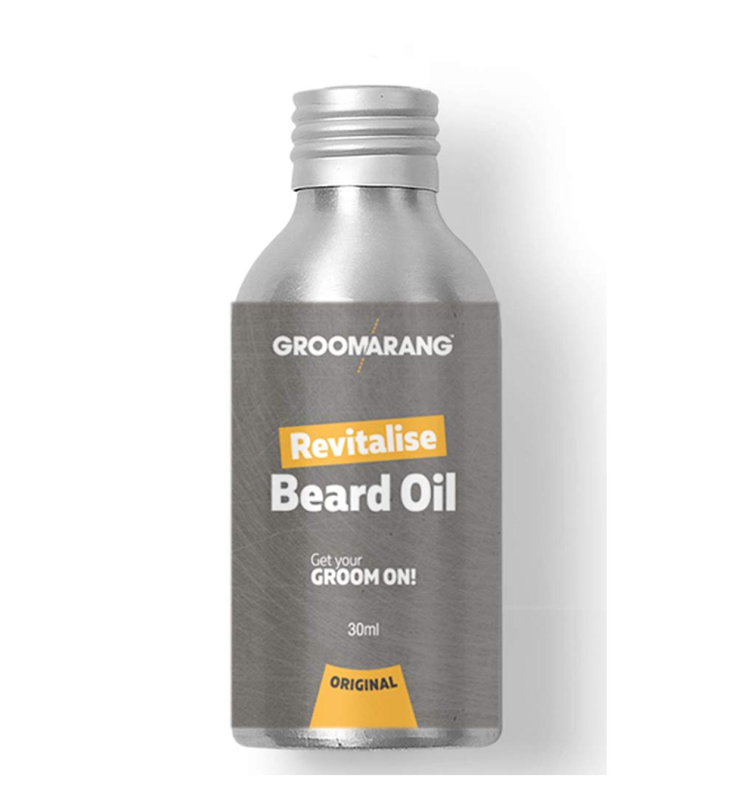 Groomarang Revitalise Beard Oil 30ml | 100% Natural Vegan Moisturizer & Conditioner for Soft Beard Hair - Buy Online on GoSupps.com