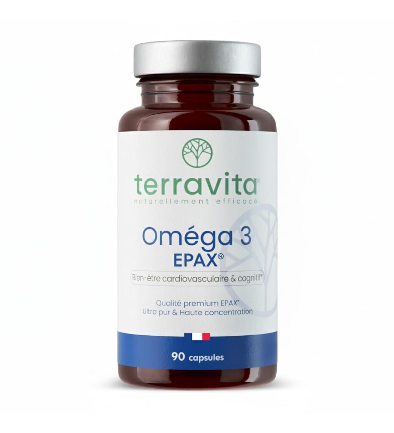 Om ga 3 EPAX | Huile de Poissons Sauvages Ultra Pure | Processus de Purification Brevet XO | Haute Concentration EPA et DHA | TOTOX inf. 3 | P che Durable | 90 Capsules Anti Oxydation | Terravita - Buy Online on GoSupps.com