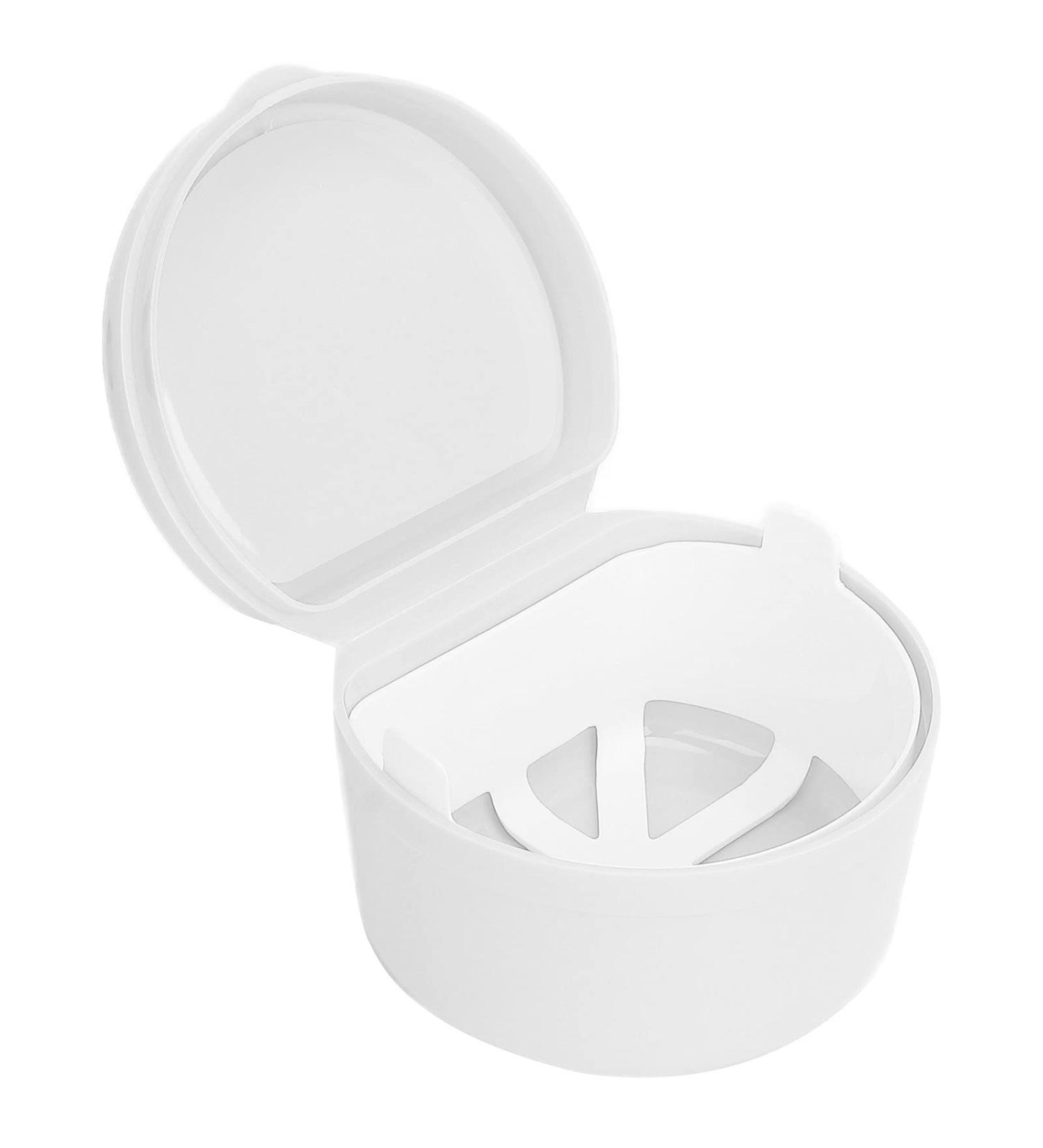 Prohesese Portable Cup Holder Case - Tooth Retainer Storage Box for Artificial Teeth & Prosthesis Bath - White - Buy Online on GoSupps.com