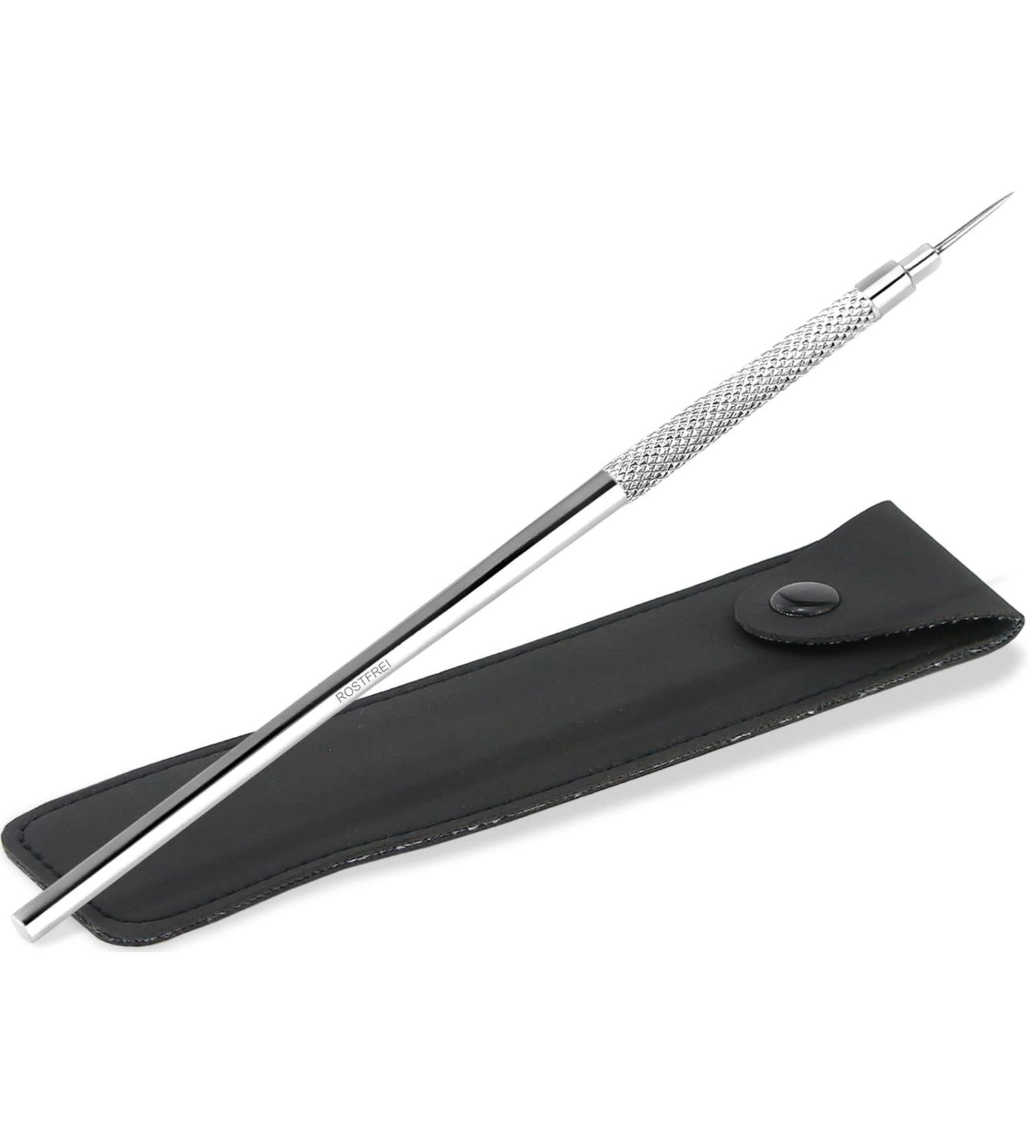Milia Knife & Opener - Stainless Steel Comedone Squeezer & Blackhead Remover for Facial Care | 15 cm with Case - International Shipping - Buy Online on GoSupps.com