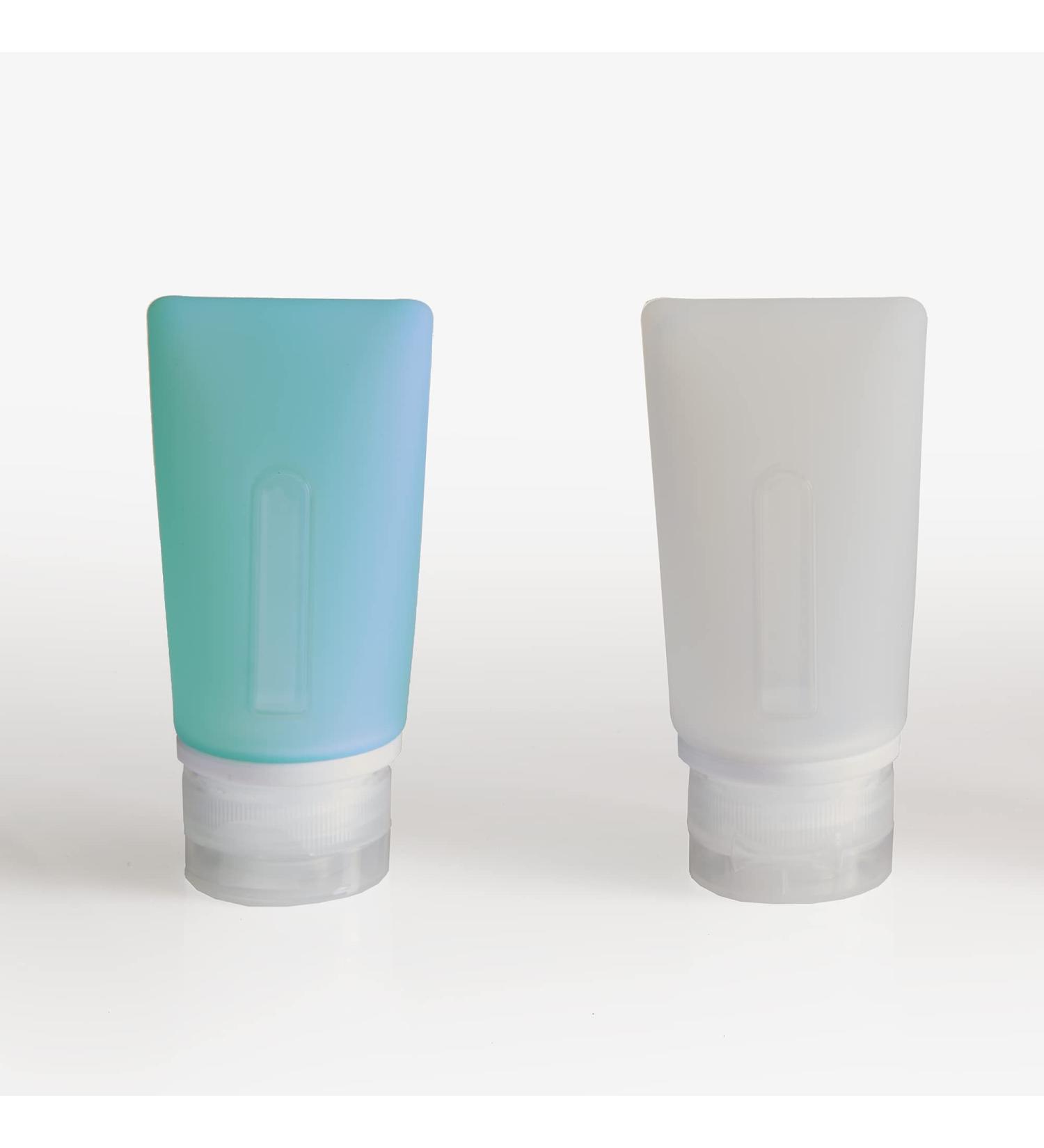 Smooth Trip 2 oz. Silicone Travel Bottles 2 pack Teal/White