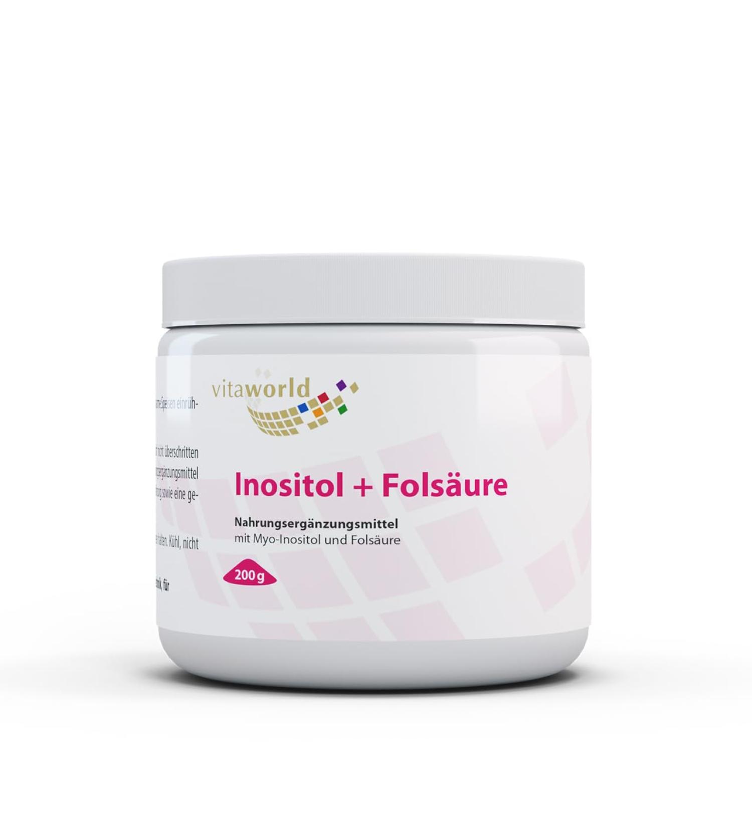 vitaworld Inositol + Folic Acid 4.8 g Myo-Inositol and 800 g Folic Acid per daily dose vegan 200 g