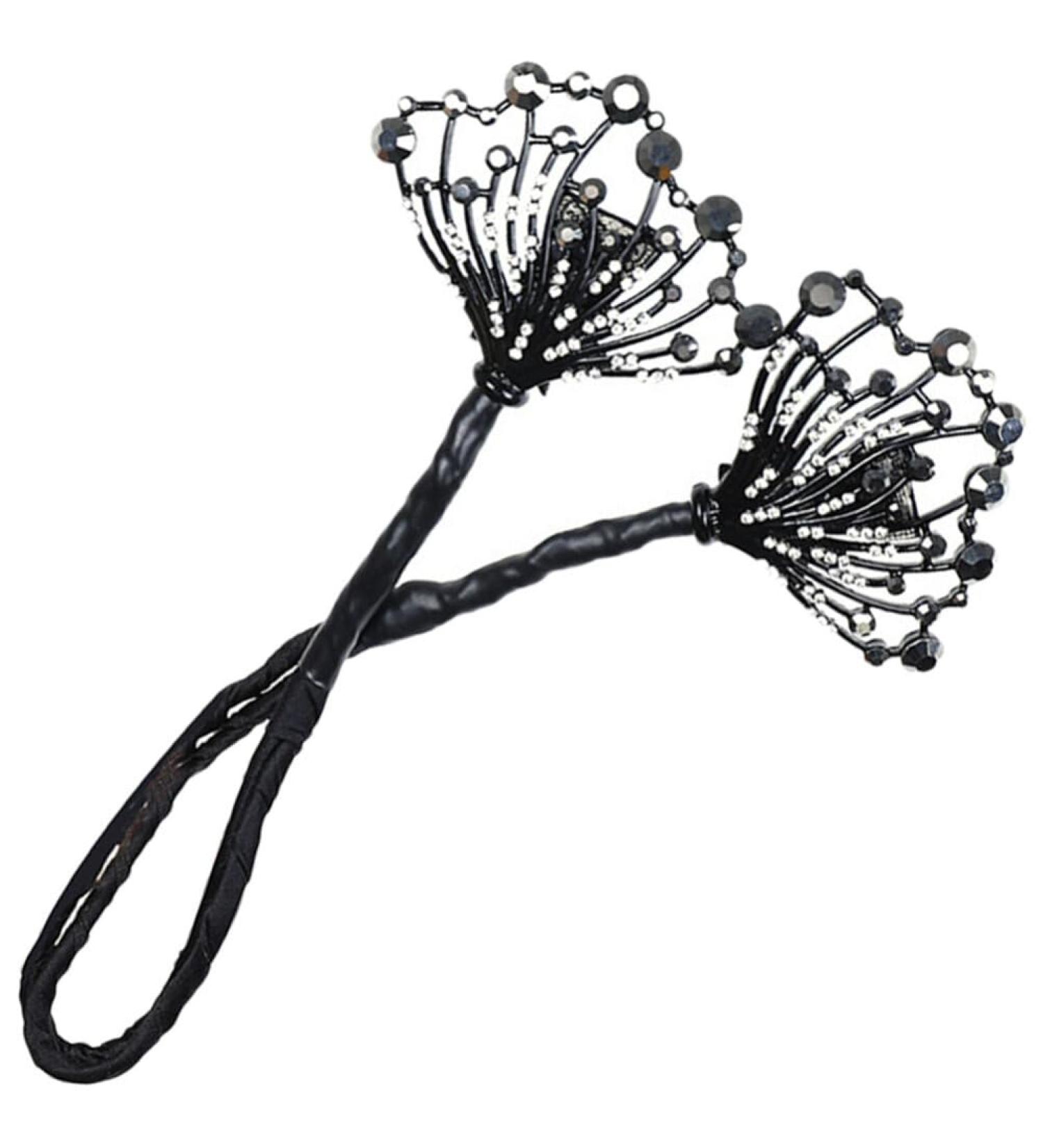 FRCOLOR Black Swan Clip Hair Bun Maker - Bridal Styling Tool for Teens, Fabric Glitter Bun Maker for Deft and Elegant Updos - Buy Online on GoSupps.com