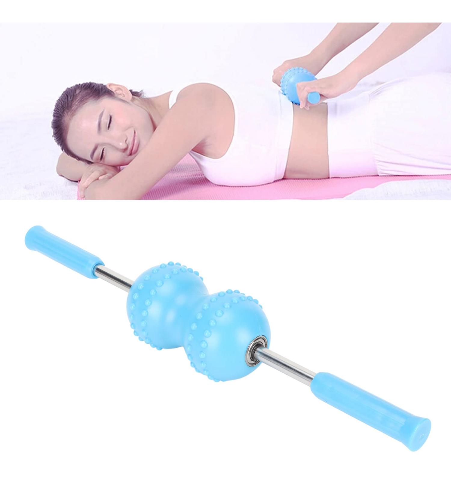 Fascia Muscle Roller - Dual Ball Deep Tissue Massage for Pain Relief | Perfect for Legs & Neck - Buy Online on GoSupps.com