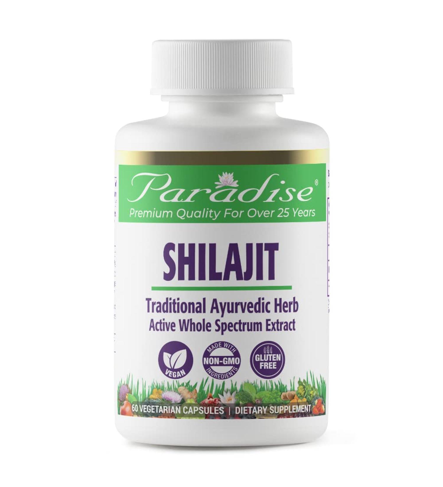 Paradise Herbs Shilajit 60 Vegetarian Capsules