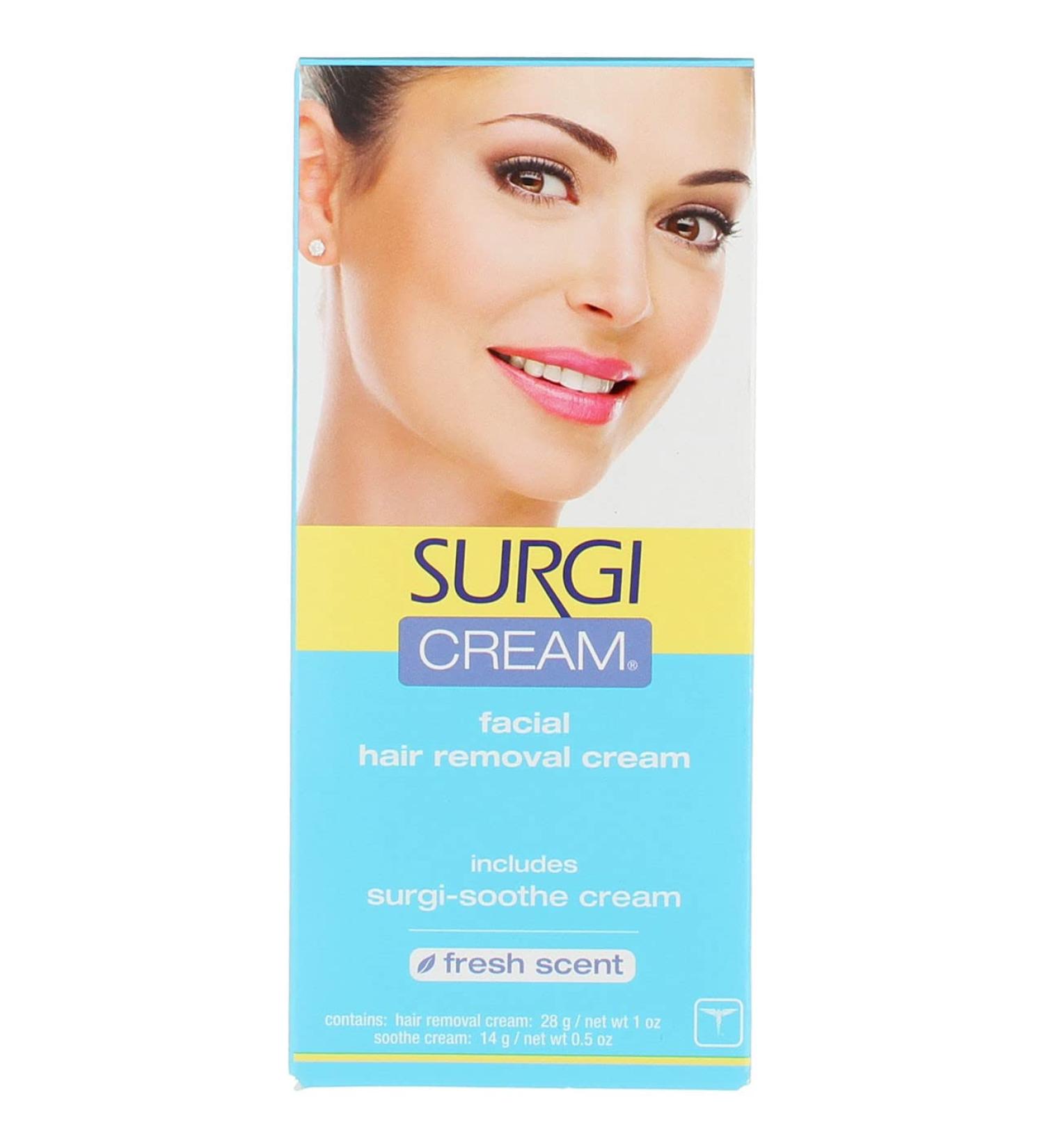 Surgi Cream Hair Remover for Face - 2 Pack (1 oz Each) - Fresh Scent | Fast International Shipping - Buy Online on GoSupps.com