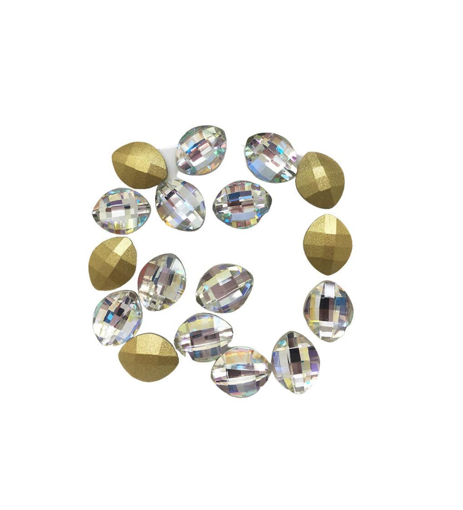 dijiusidy Nail Rhinestones Manicure Decorations Multiple-Shape Multi-color Glass DIY Decor Stickers Eye-catching Beauty Tools 8 * 10mmLeaf 8*10mmleaf - Buy Online on GoSupps.com