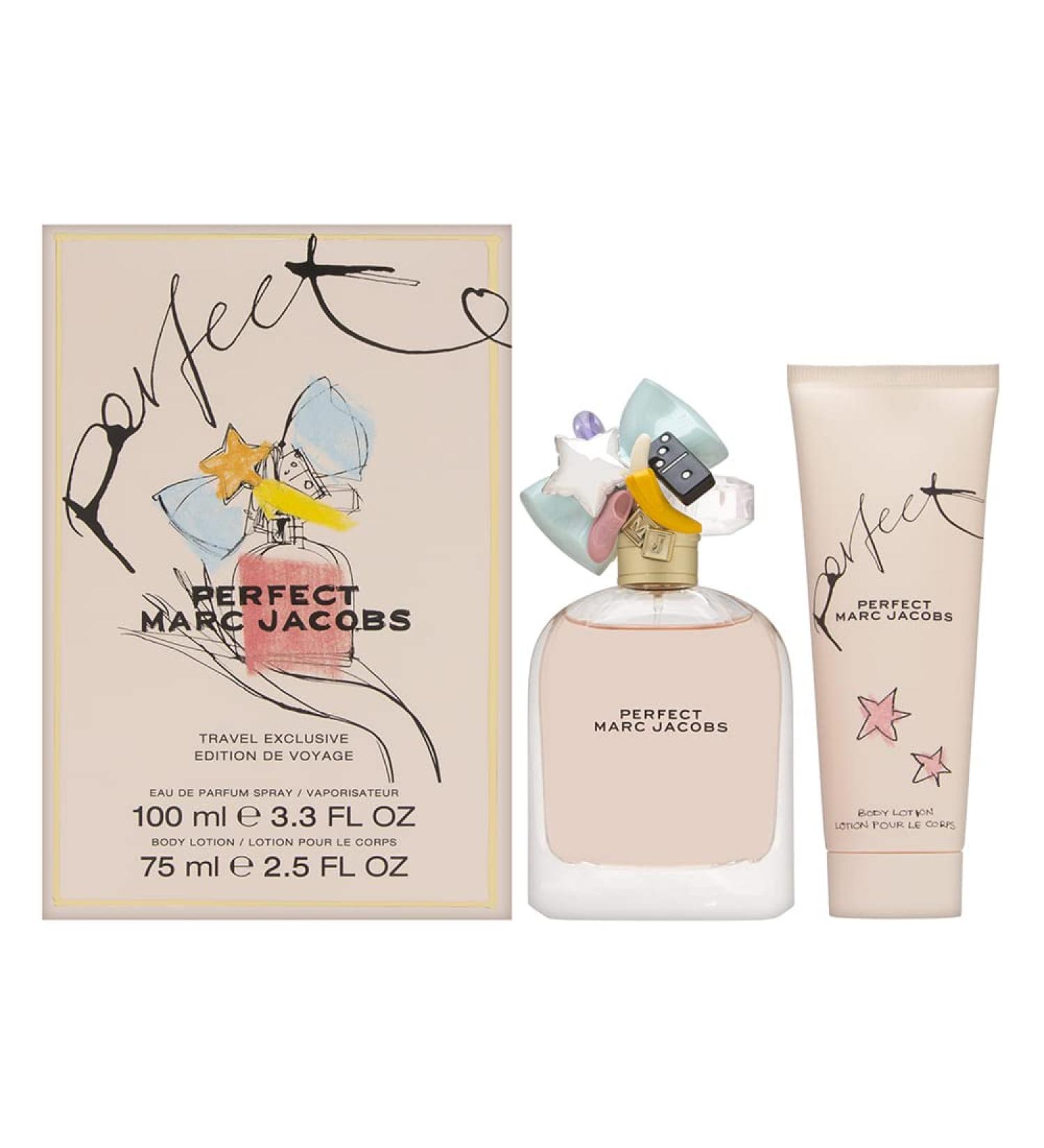 Marc Jacobs Perfect for Women 2 Piece Set Includes: 3.4 oz Eau de Parfum Spray + 2.5 oz Body Lotion 2.95 Fl Oz (Pack of 2)