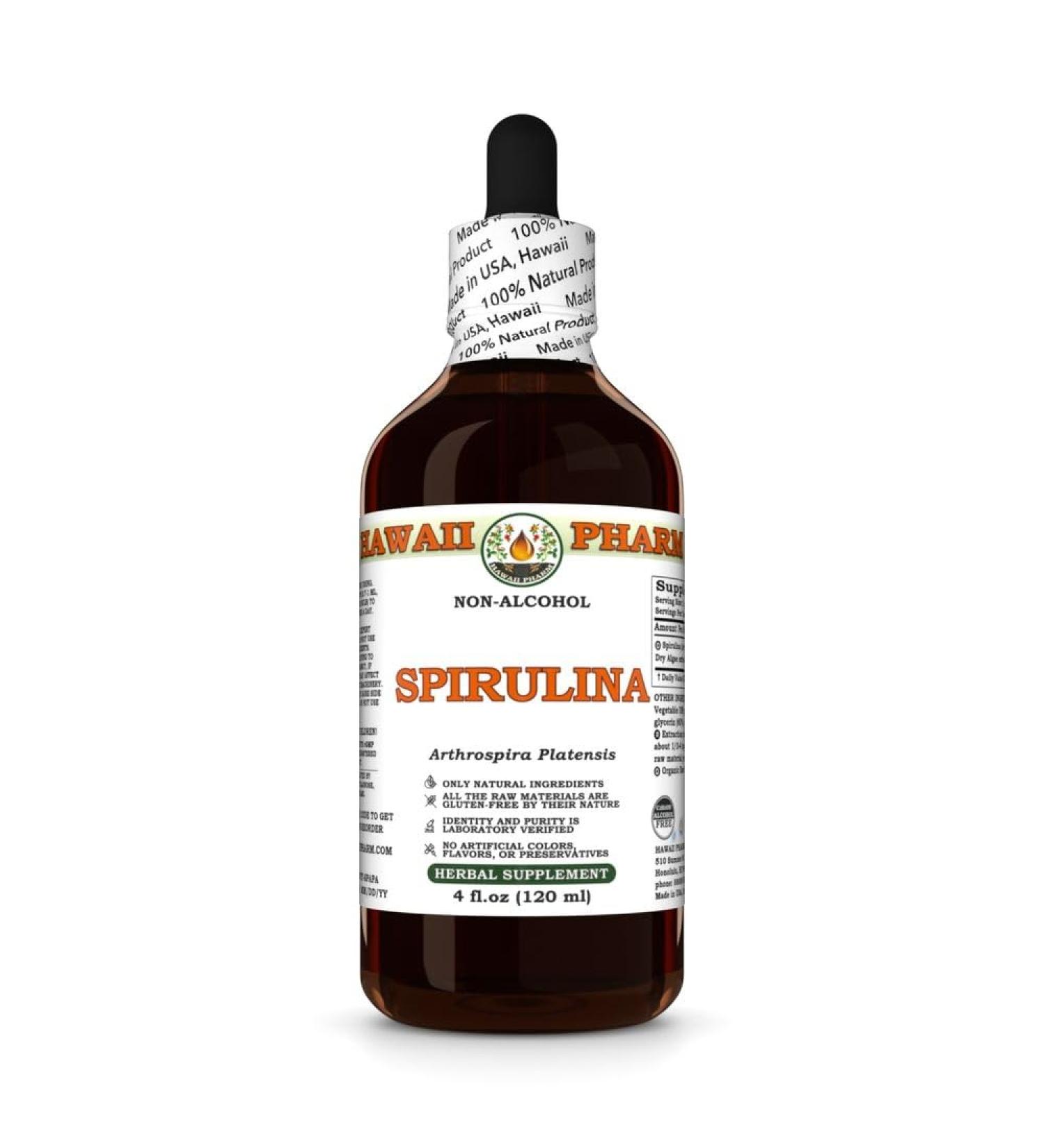 Hawaii Pharm Spirulina Alcohol-Free Extract Glycerite for Lipid Balance Promotes Vitality Supports Immune Function Provides Antioxidant Protection - 4 fl.oz 4 Fl Oz (Pack of 1) - Buy Online on GoSupps.com
