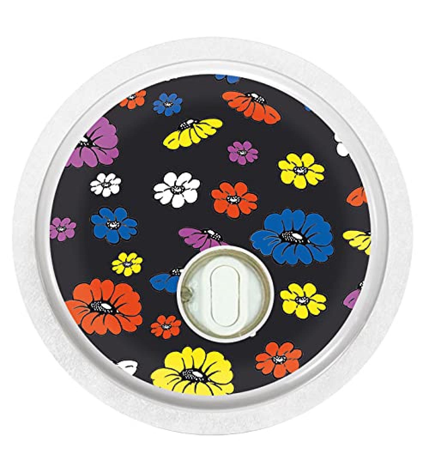 Sticker for FreeStyle Libre 3 Sensor 2x Blumenrausch myDili Diabetes color black
