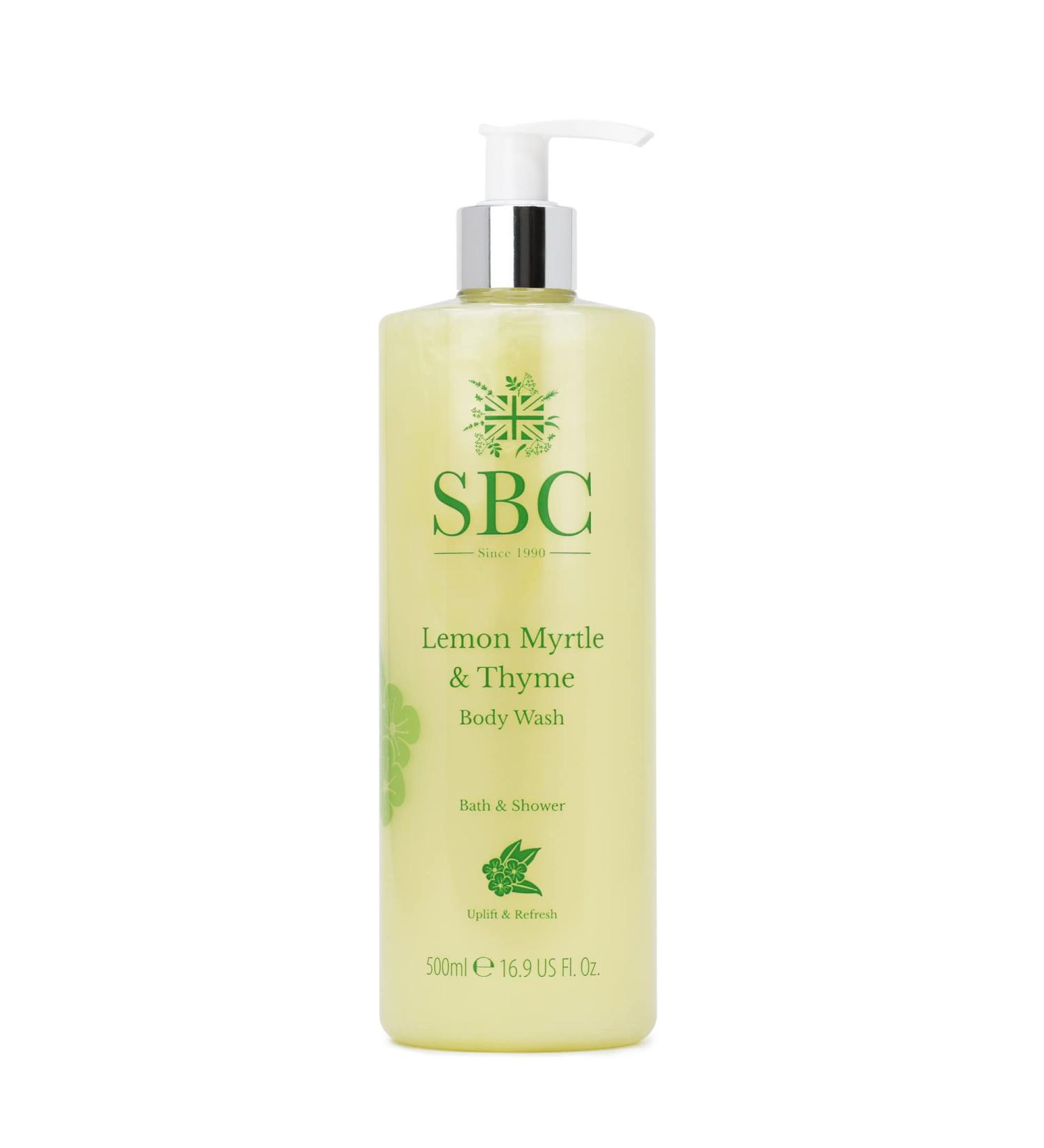SBC Skincare Lemon Myrtle & Thyme Body Wash - 500ml | Zesty Shower Gel For Men And Women | Shower Cream For Oily And Breakout-Prone Skin | Vegan Friendly | SLS Free - Buy Online on GoSupps.com
