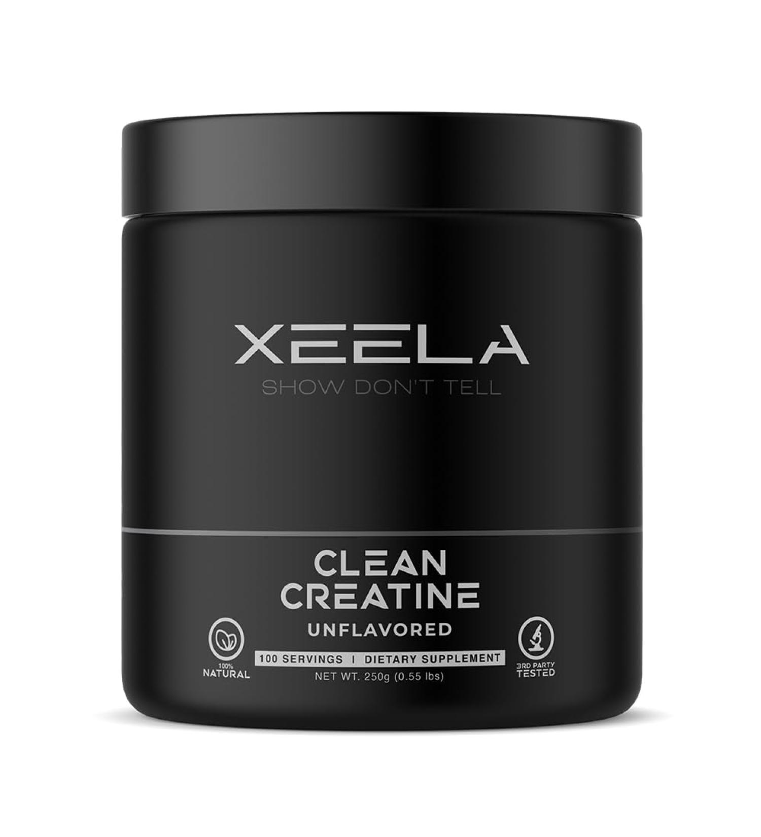 XEELA Creatine Powder for Lean Muscle Gain - All Natural Unflavored 100 Servings Creapure - Boost Strength & Reduce Recovery Time for Men & Women - Buy Online on GoSupps.com