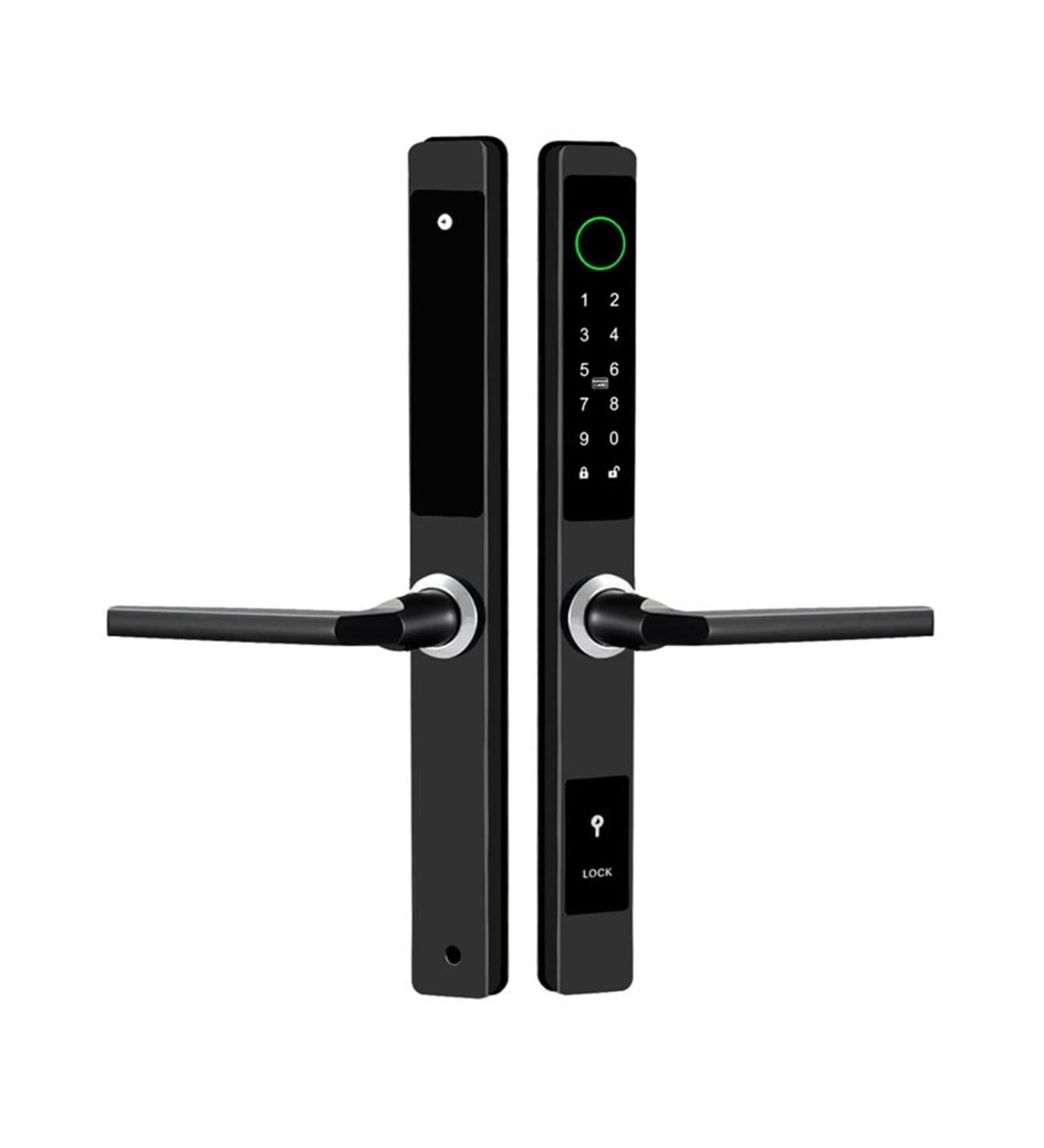 APP Waterproof Smart Fingerprint Password Lock Bridge-Cut Aluminum Alloy for Outdoor Push Pull Sliding Frame Glass Door (Color : Silver A 8535) (Black a 8560) - Buy Online on GoSupps.com