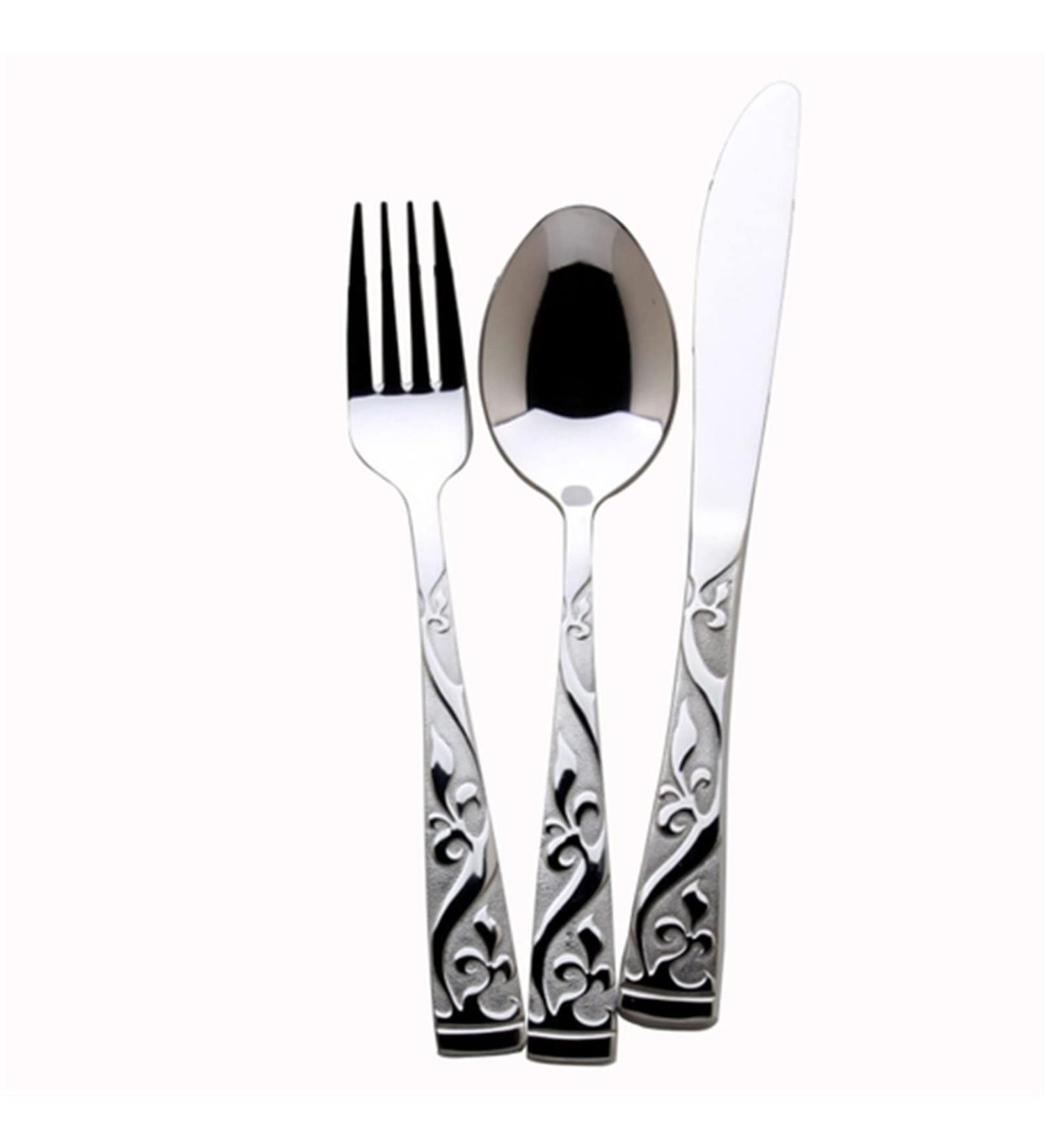 Flatware Sets Gold 304 Stainless Steel Cutlery Set Eco Friendly Products Knife Forks and Spoon Set Chopsticks Cookware Kitchen Accessories (Color : Silver 3PCS) - Buy Online on GoSupps.com