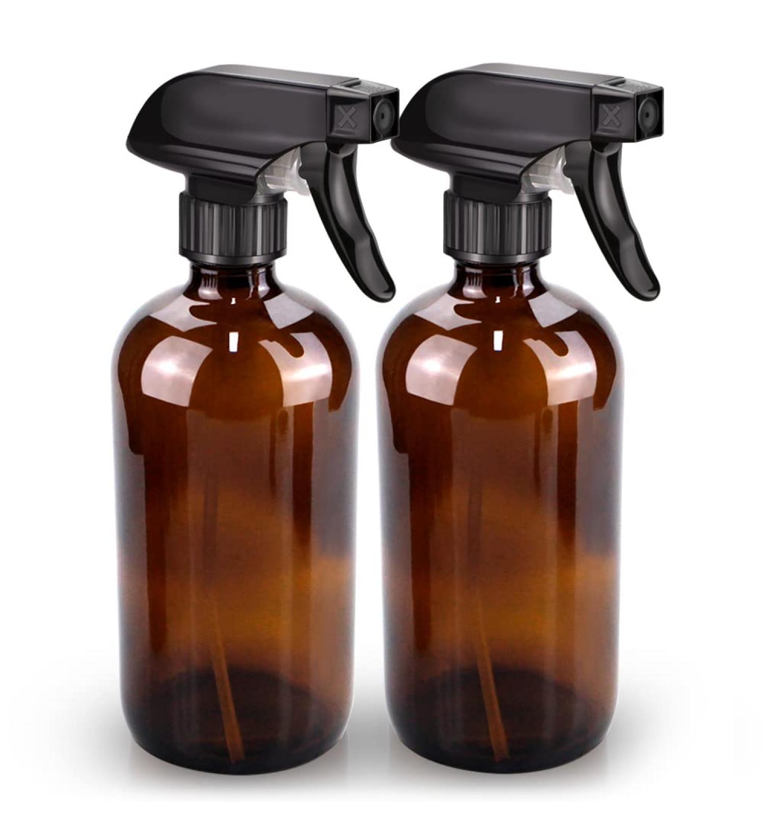 Bontip Amber Glass Spray Bottle Set for Non-toxic Cleaning, Aromatherapy, and Hydration - 2 Pack/16oz - Buy Online on GoSupps.com