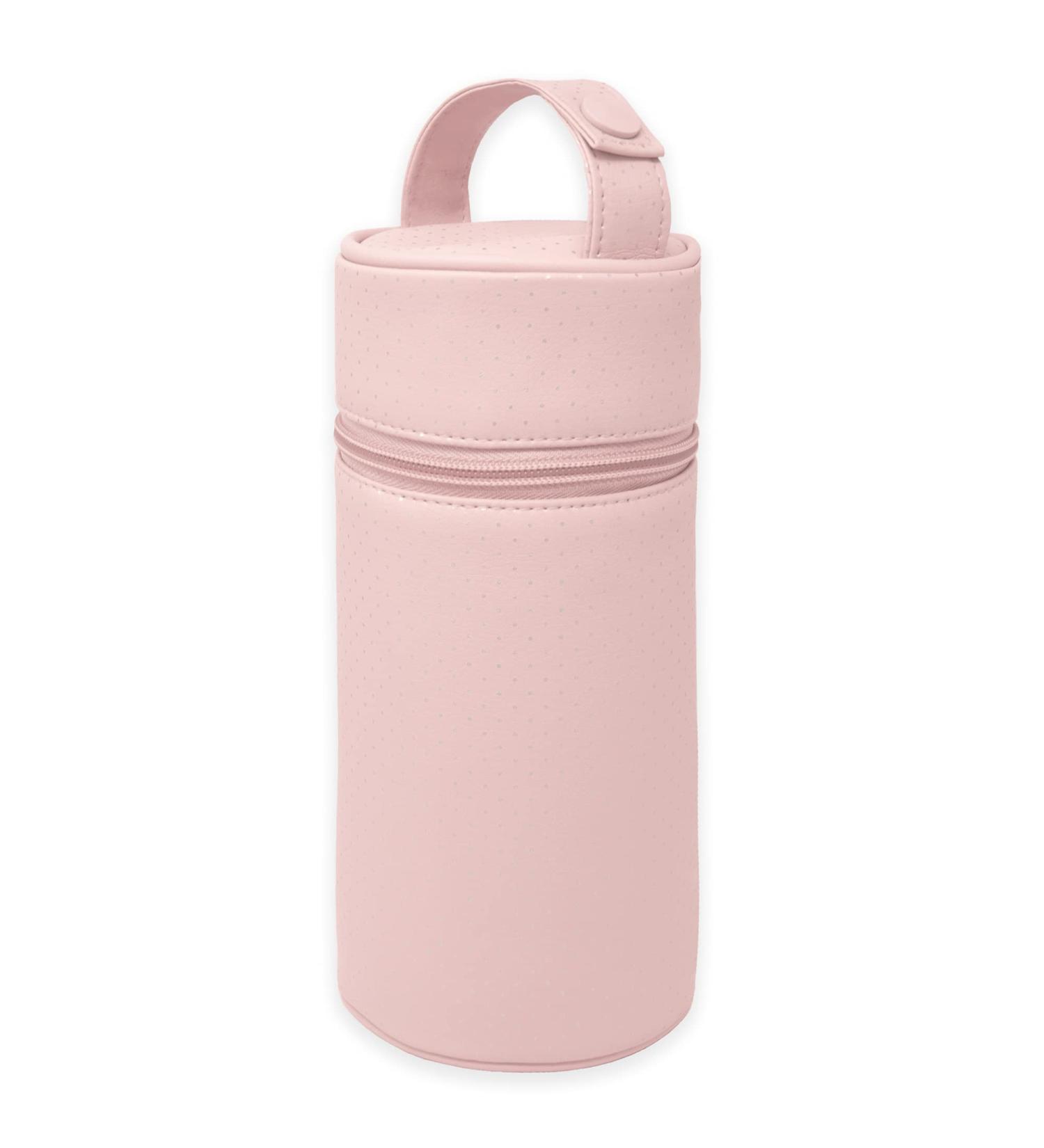 Duffi Baby Thermal Bottle Holder - Isothermal Synthetic Leather Bag for Bottles | Easy Clean Pink Circles - International Shipping - Buy Online on GoSupps.com