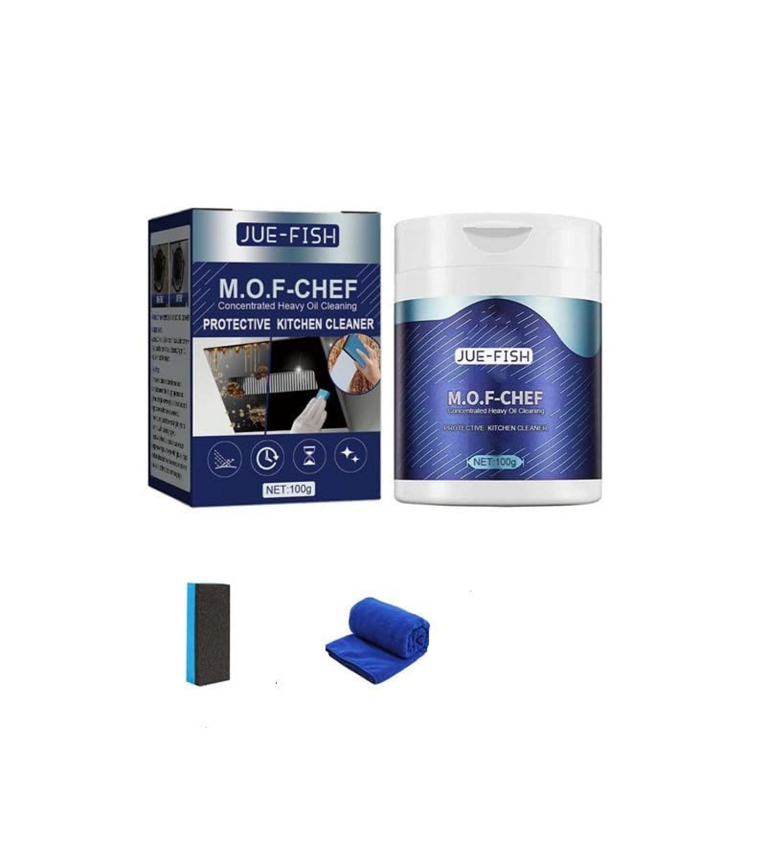 Mof Chef Cleaner Powder Heavy Duty Degreaser Cleaner Oil Pollution Cleaning Powder Mof Chef Protective Kitchen Cleaner All Purpose Cleaner Powder Stubborn Grease & Grime Remover (1pc) - Buy Online on GoSupps.com