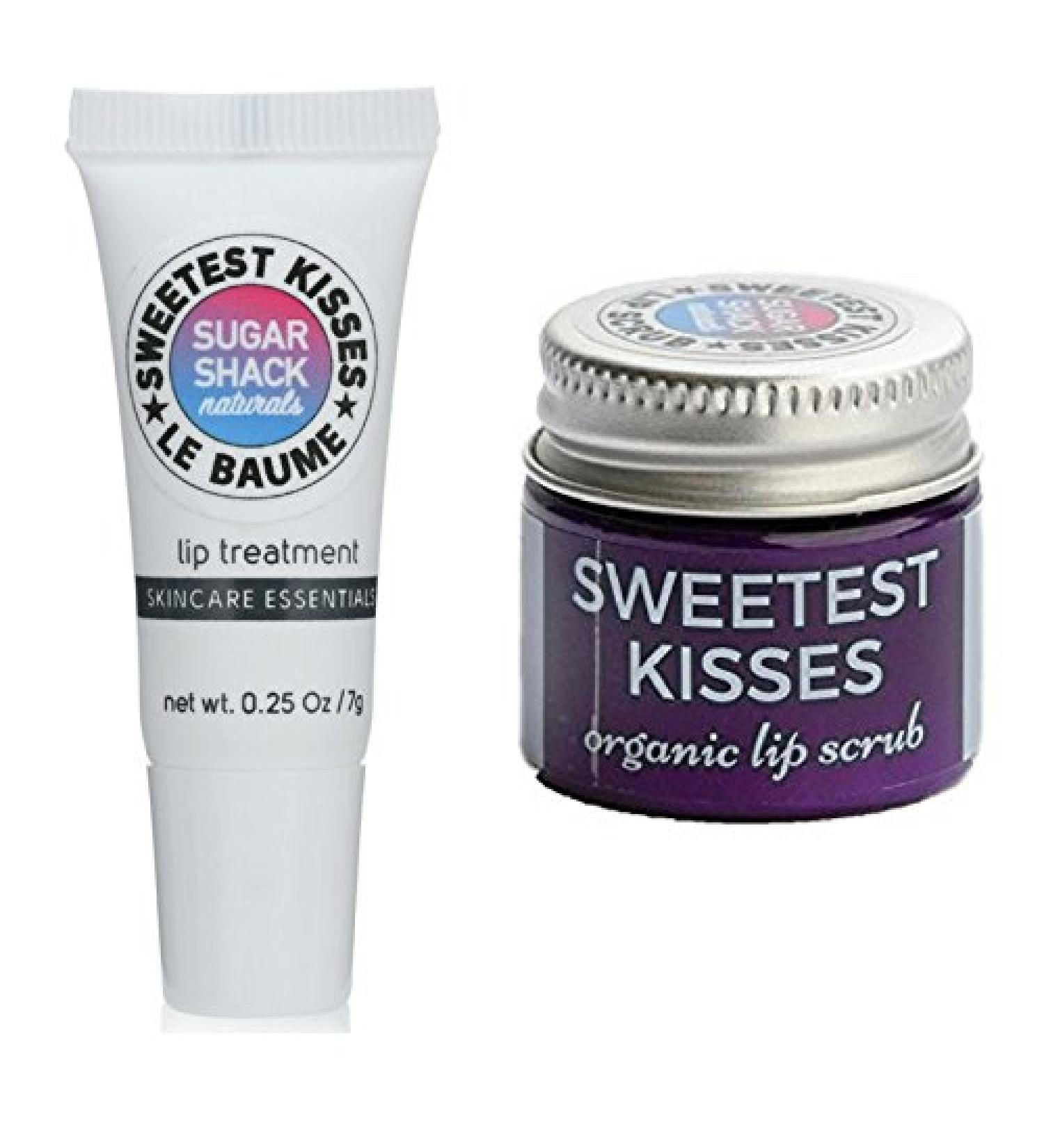 Sweetest Kisses Lip Duo - 2 Step Lip Kit for Soft Smooth Plump Lips | Organic Sugar Scrub & Glossy Balm - Buy Online on GoSupps.com