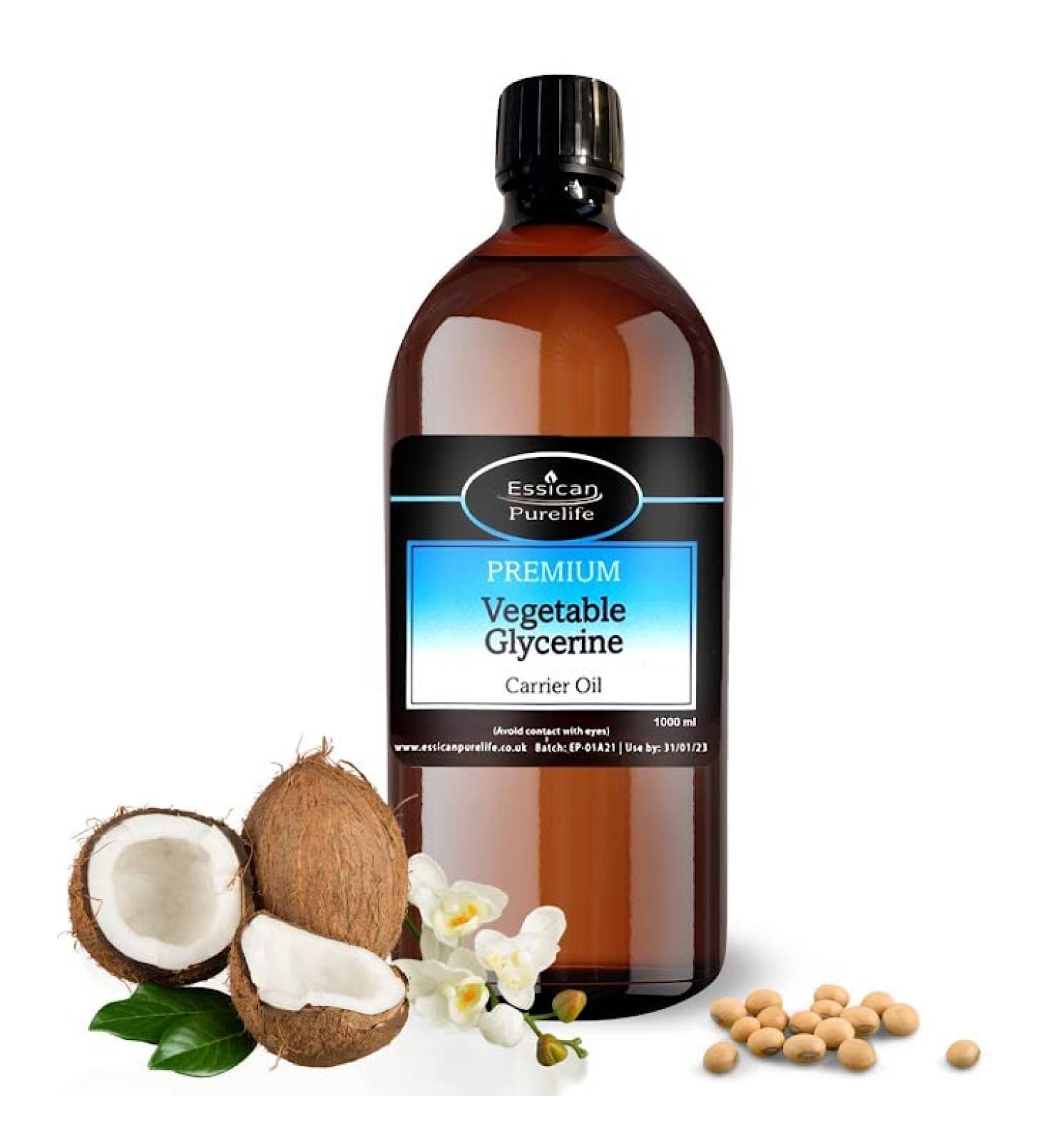 100% Pure Vegetable Glycerin - Ideal for Skin, Cosmetics & Food Grade Use - 1000ml Pack - Buy Online on GoSupps.com