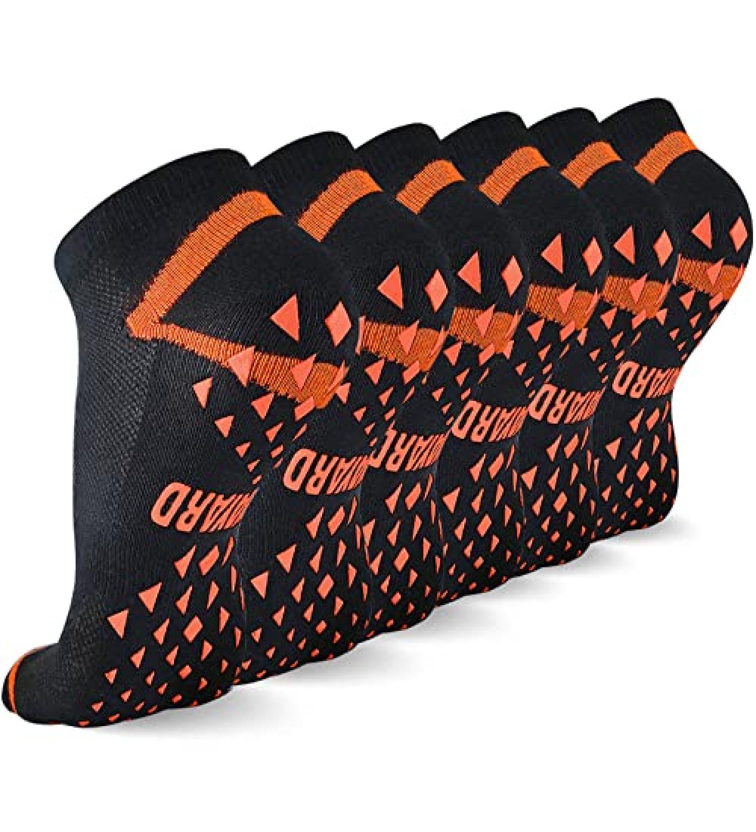 NOVAYARD Non Slip Yoga Socks - 6 Pairs Hospital Gripper Barre Socks for Men and Women (6black, Large) - Buy Online on GoSupps.com