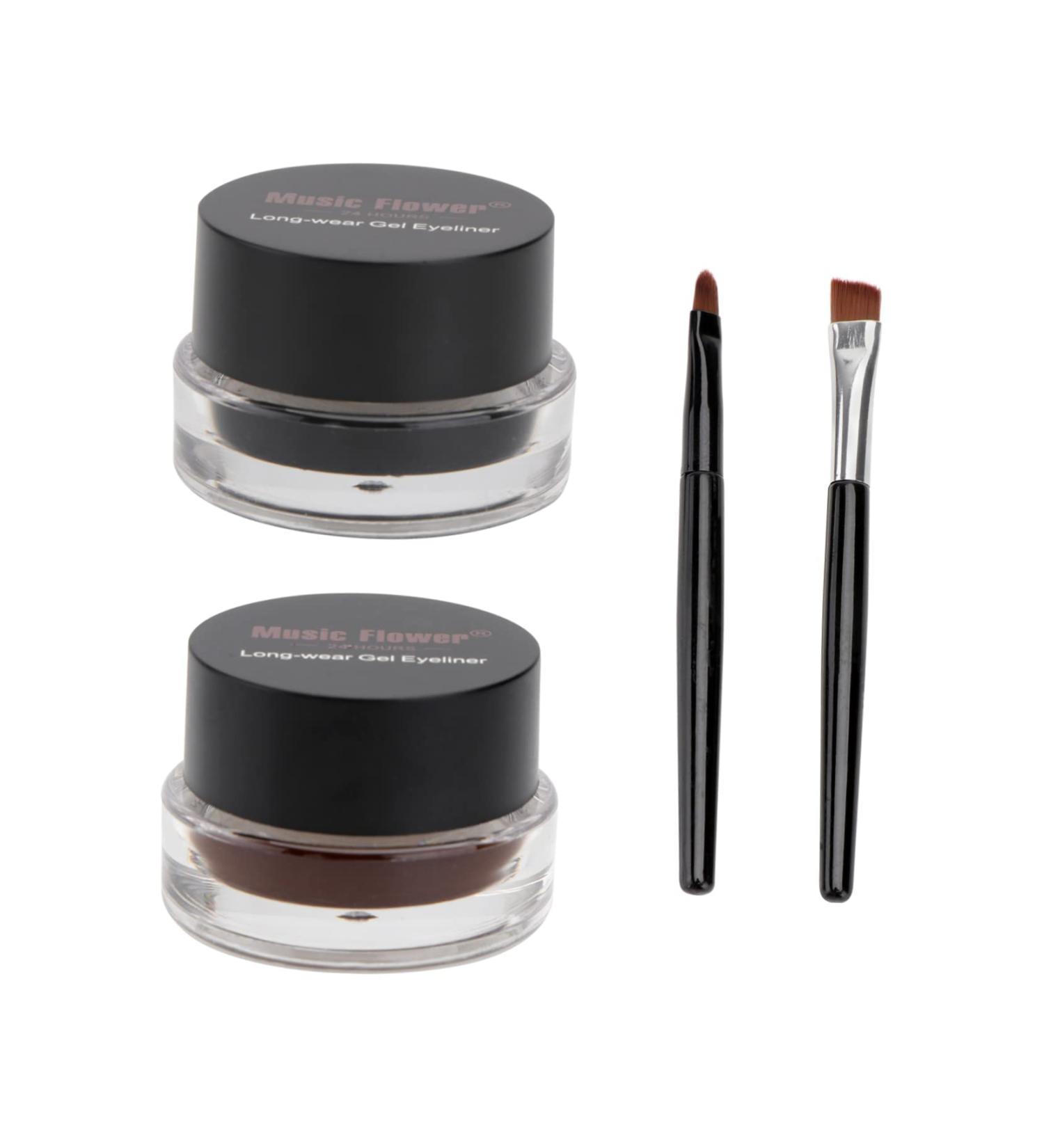 FRCOLOR 2pcs Eyebrow Powder Kit Black Eyeliner Pencils Eye Shadow Cream Liquid Eyeliner Matte Brush - Buy Online on GoSupps.com
