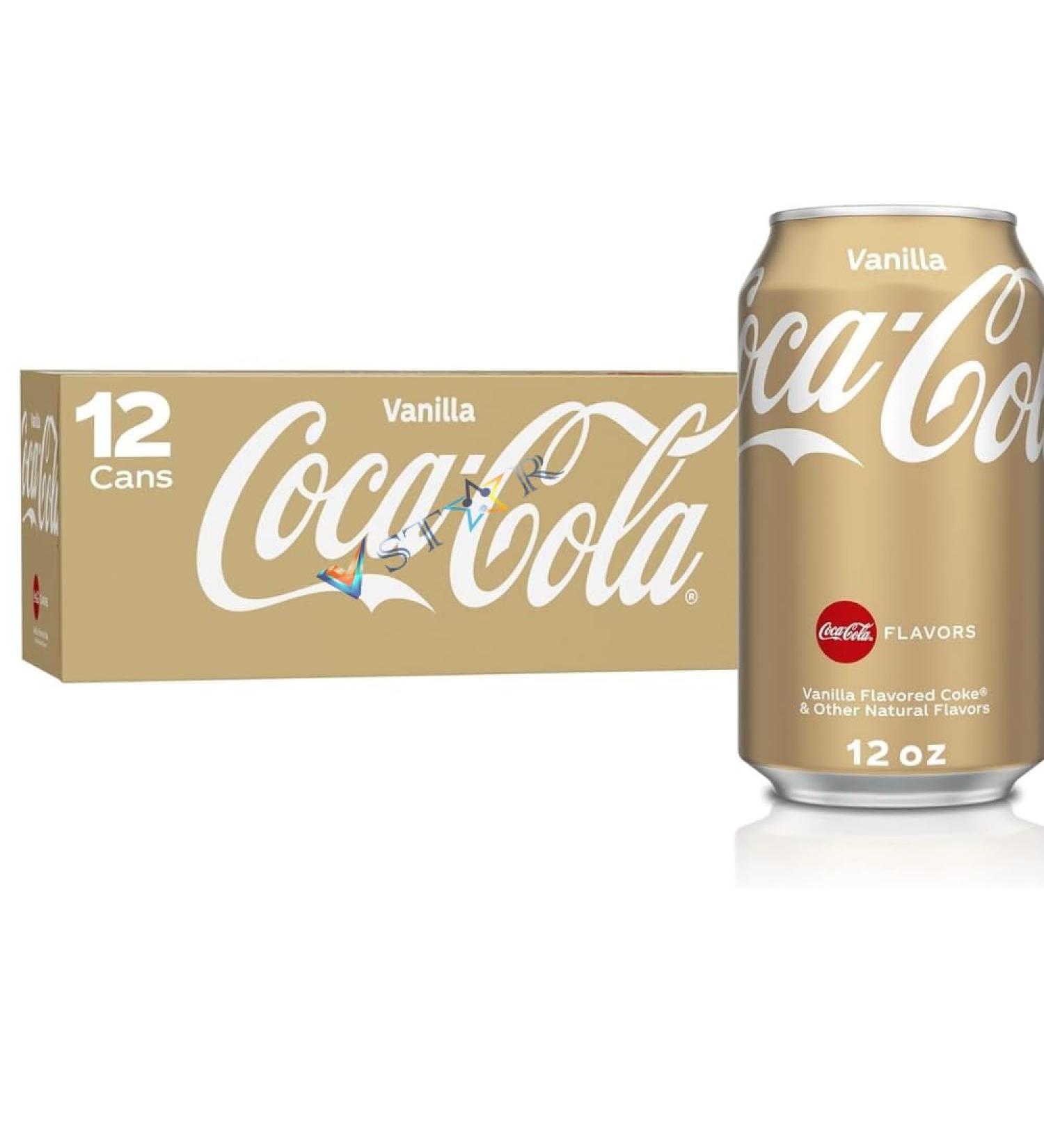 Coca Cola Cherry Cherry Vanilla & Vanilla Cans 355ml - Classic Refreshment Enhanced Taste (Coco Cola Vanilla Can - 355ml 12 Cans (Full Box)) 12 Cans (Full Box) Coco Cola Vanilla Can - 355ml