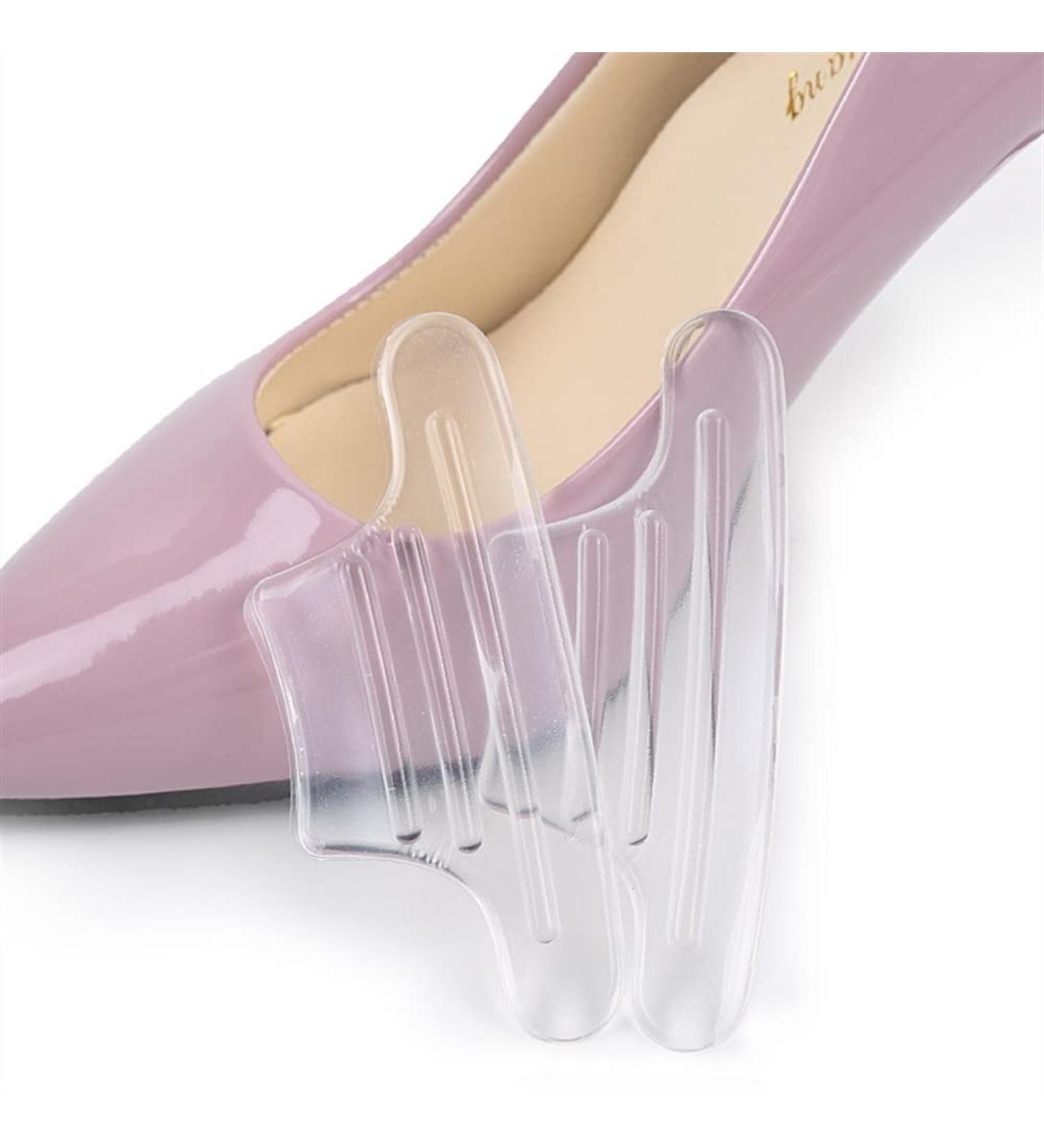 Heel Grips GEL Anti-wear Foot Heel Protectors Women Breathable Walk for Heel Spurs and Heal Dry Cracked Heels(Transparent Small)