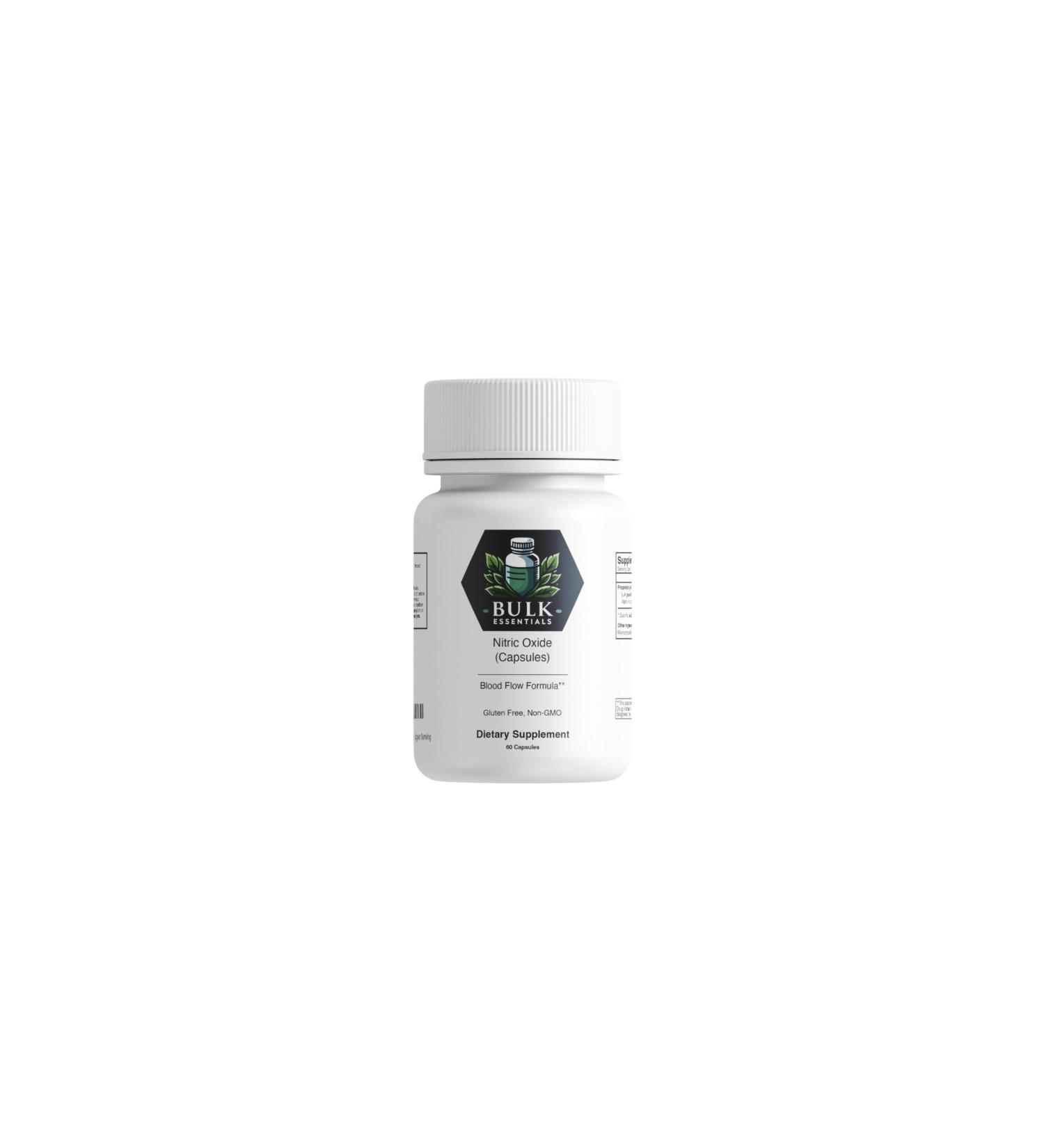 Bulk Essentials Nitric Oxide Capsules - 60 Caps | Boost Energy & Performance | 30 Servings - International Shipping Available - Buy Online on GoSupps.com
