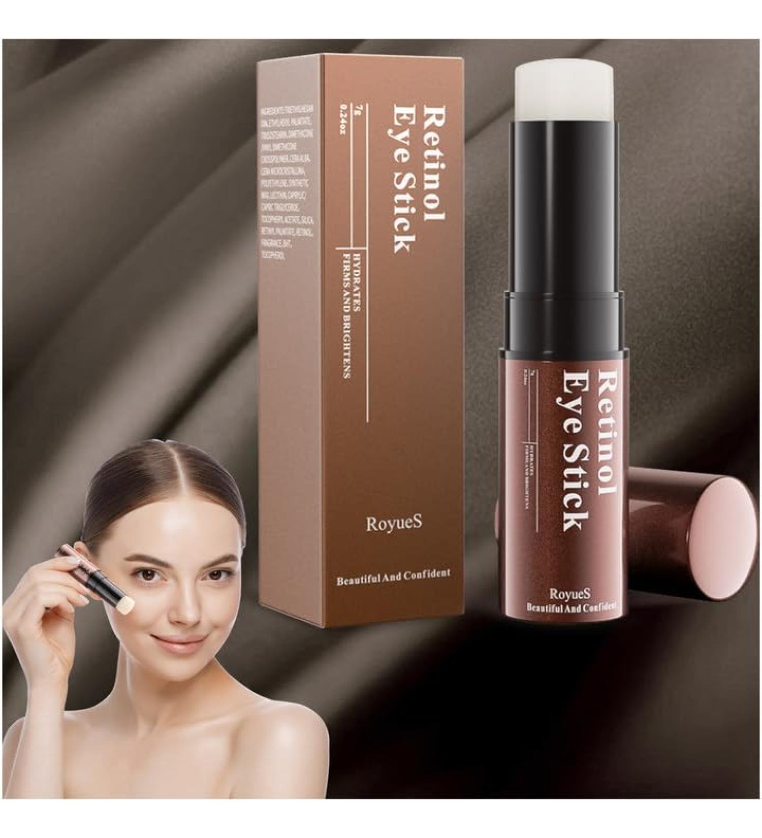 Retinol Eye Stick - Anti-Aging Eye Balm for Dark Circles Puffiness & Fine Lines - Brightening Under Eye Cream for Radiant Skin - Buy Online on GoSupps.com