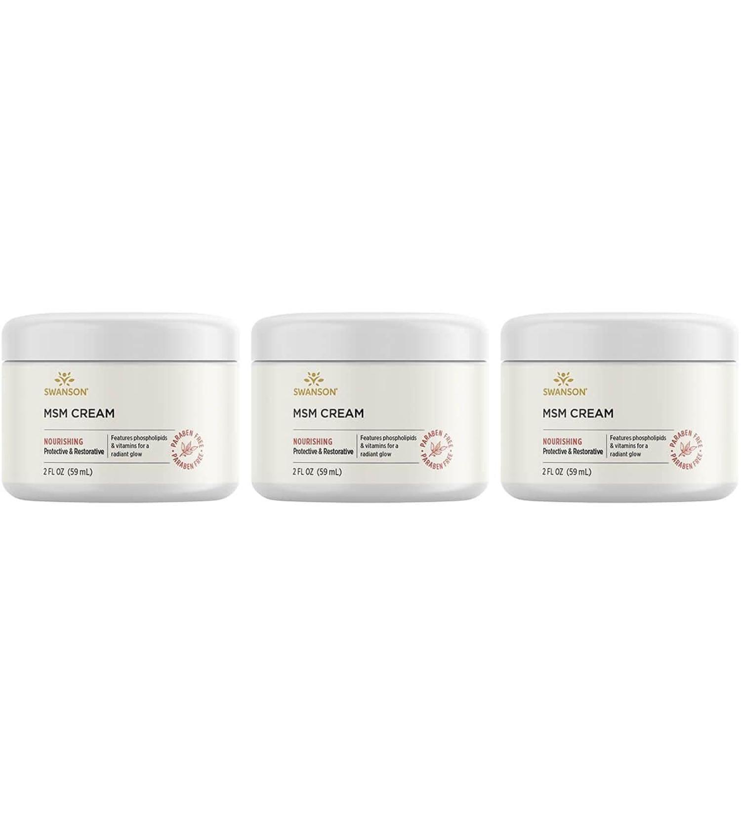 Swanson MSM Cream 2 fl oz (3 Pack) - Premium Joint Support & Skin Relief | Fast International Shipping - Buy Online on GoSupps.com