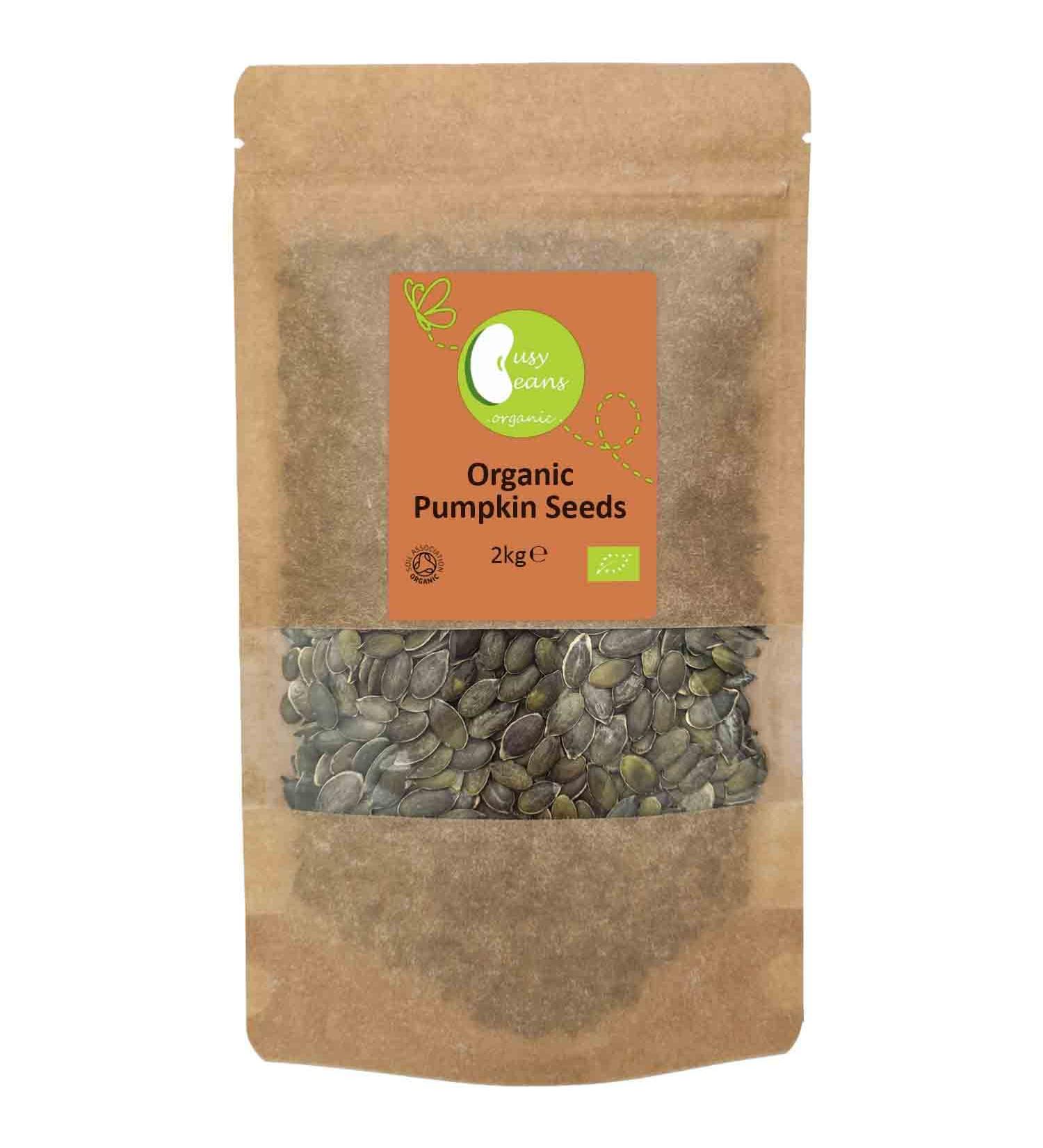 Organic Pumpkin Seeds - Certified Organic - by Busy Beans Organic (2kg) - Buy Online on GoSupps.com