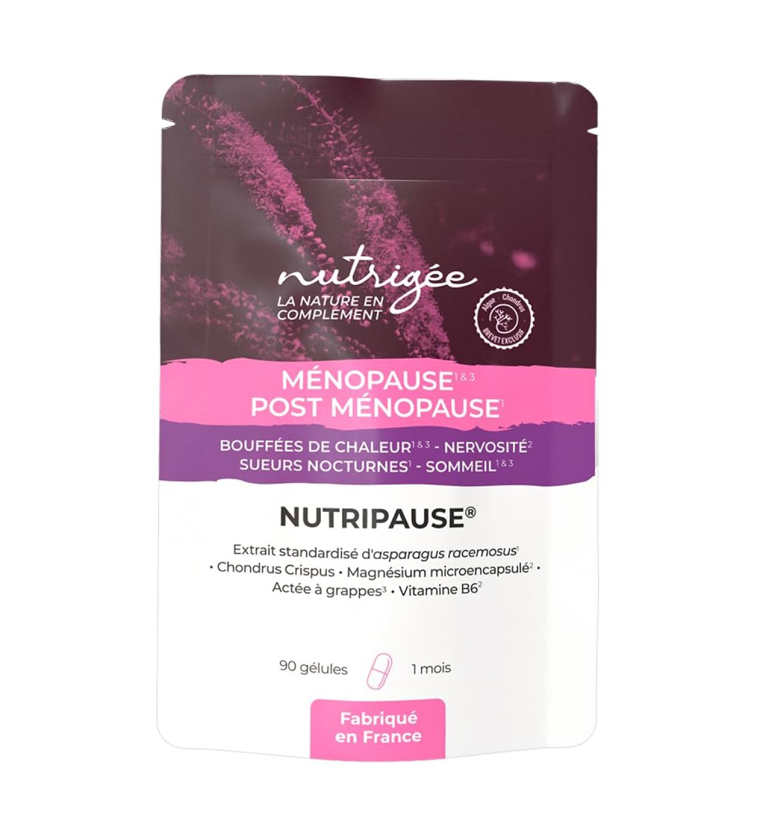 Nutripause - complexe m nopause & post-m nopause ultra-complet 90 g lules soulage bouff es de chaleur sueurs nocturnes nervosit sommeil fabriqu en france - Buy Online on GoSupps.com