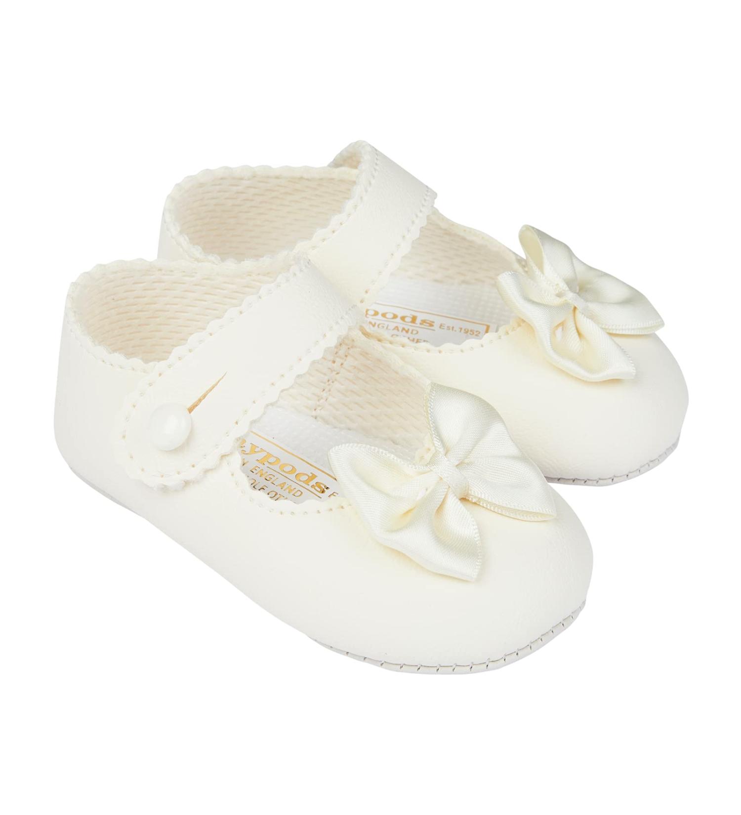 Baypods Baby Girls Soft Soled Pre Walker Shoes - Made in England, Cream 2 UK Child - Buy Online on GoSupps.com