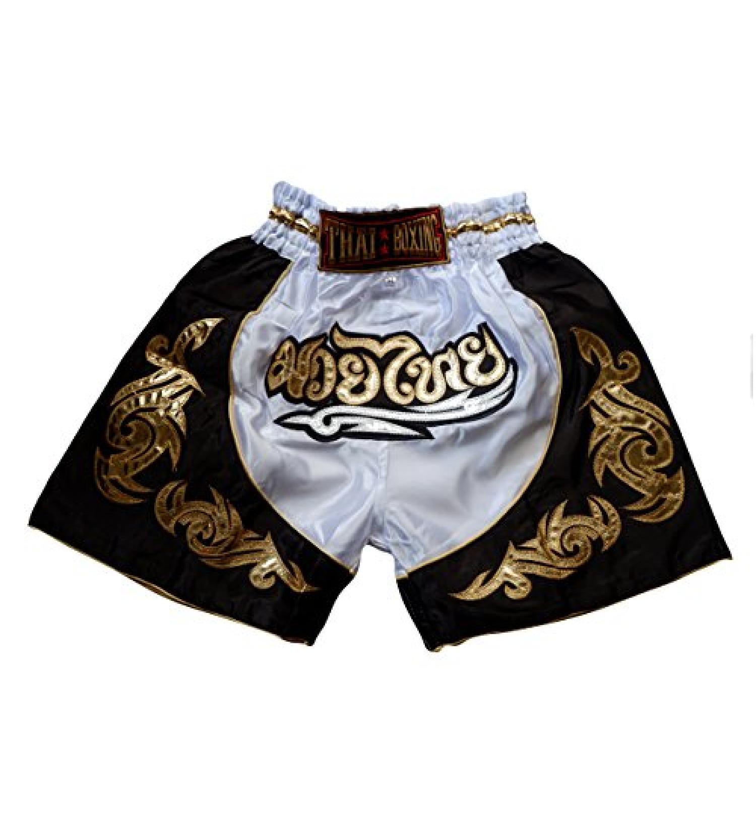 Nakarad Kid Muay Thai Boxing Shorts 2 Years Old - 10 Years Old White XXS ( 2Y-3Y )