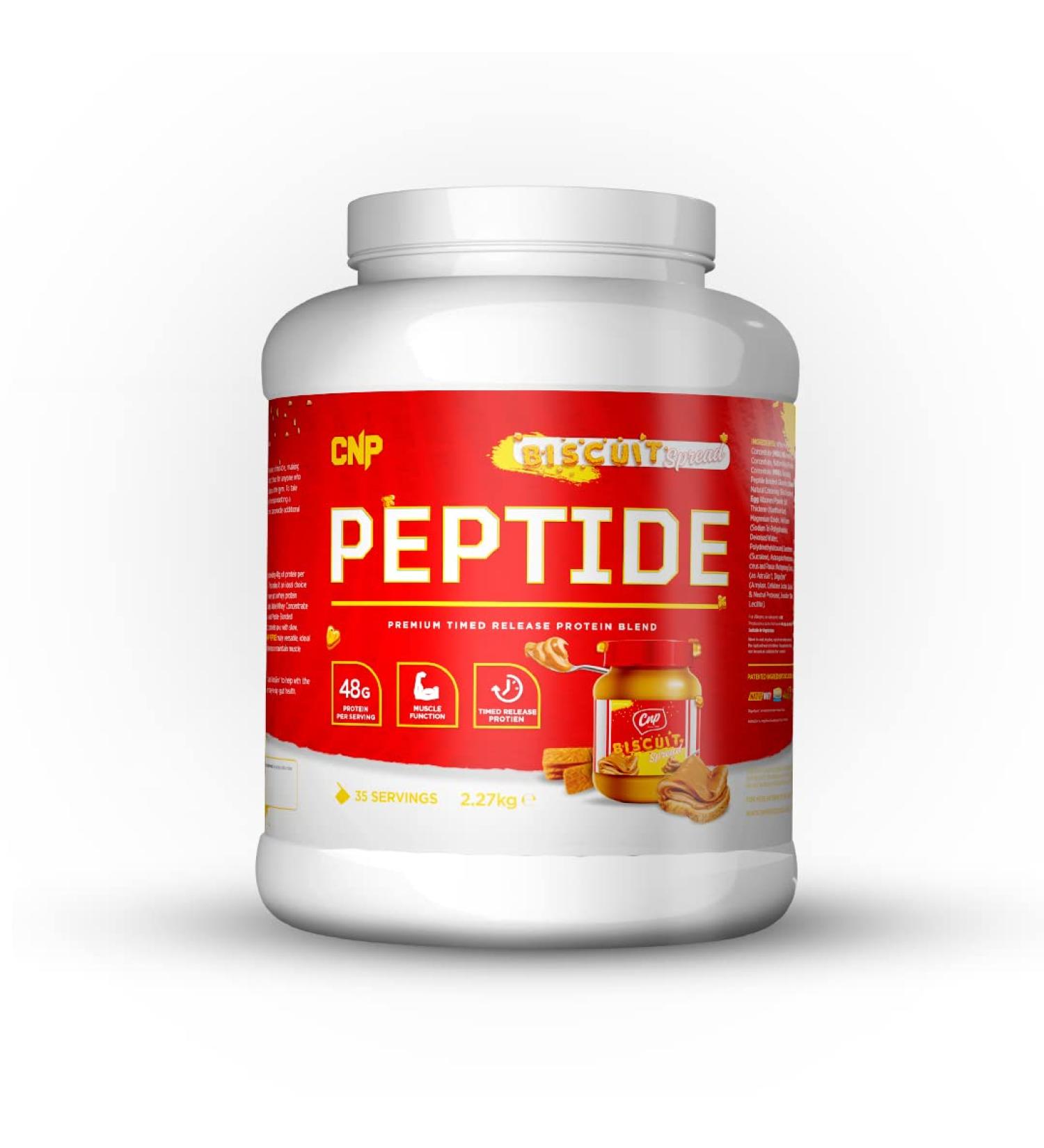 CNP Professional Peptide High Protein 48g Premium Timed Release Protein Blend Micellar Casein Digestive Enzymes 2.2Kg 6 Flavours Available (Biscuit Spread) New Biscuit Spread - Buy Online on GoSupps.com