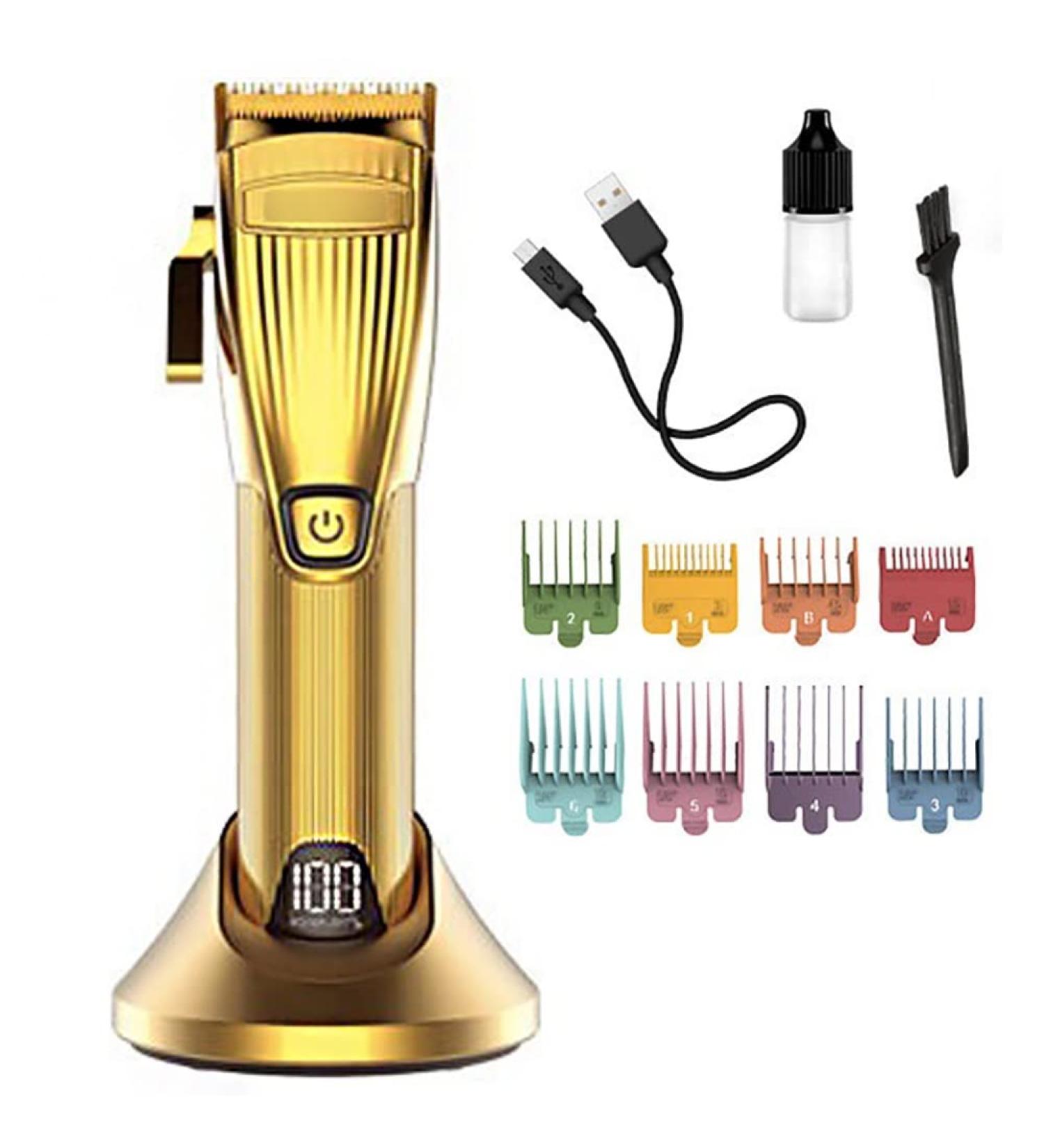 Professional Hair Clippers with LED Display | All-Metal Body Electric Trimmer & Diamond Blade - 8 Color Coded Guides Included - Buy Online on GoSupps.com