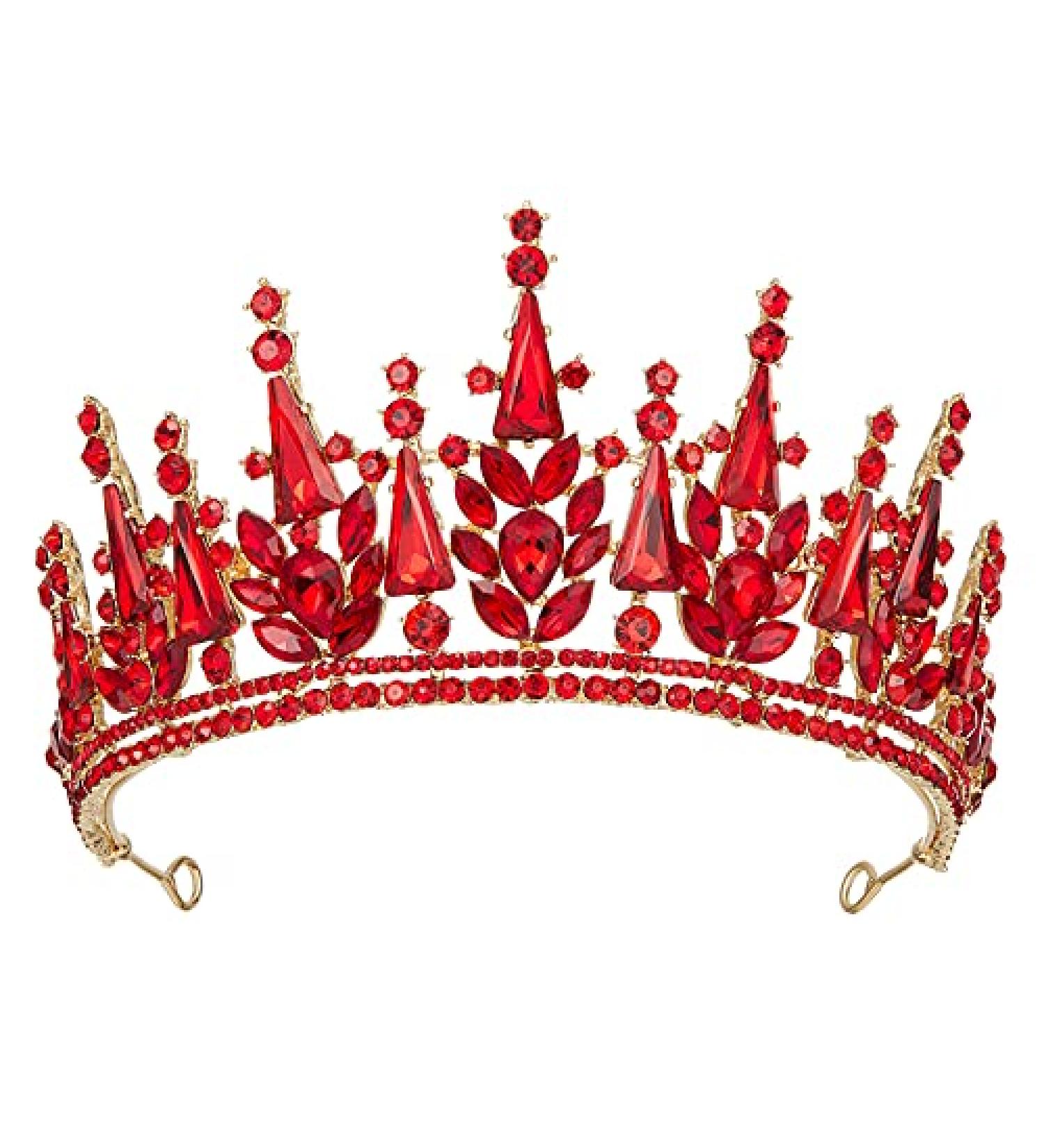 AW BRIDAL Red Queen Crown - Wedding Tiara for Women | Princess Headpiece for Prom, Pageant and Halloween - Buy Online on GoSupps.com