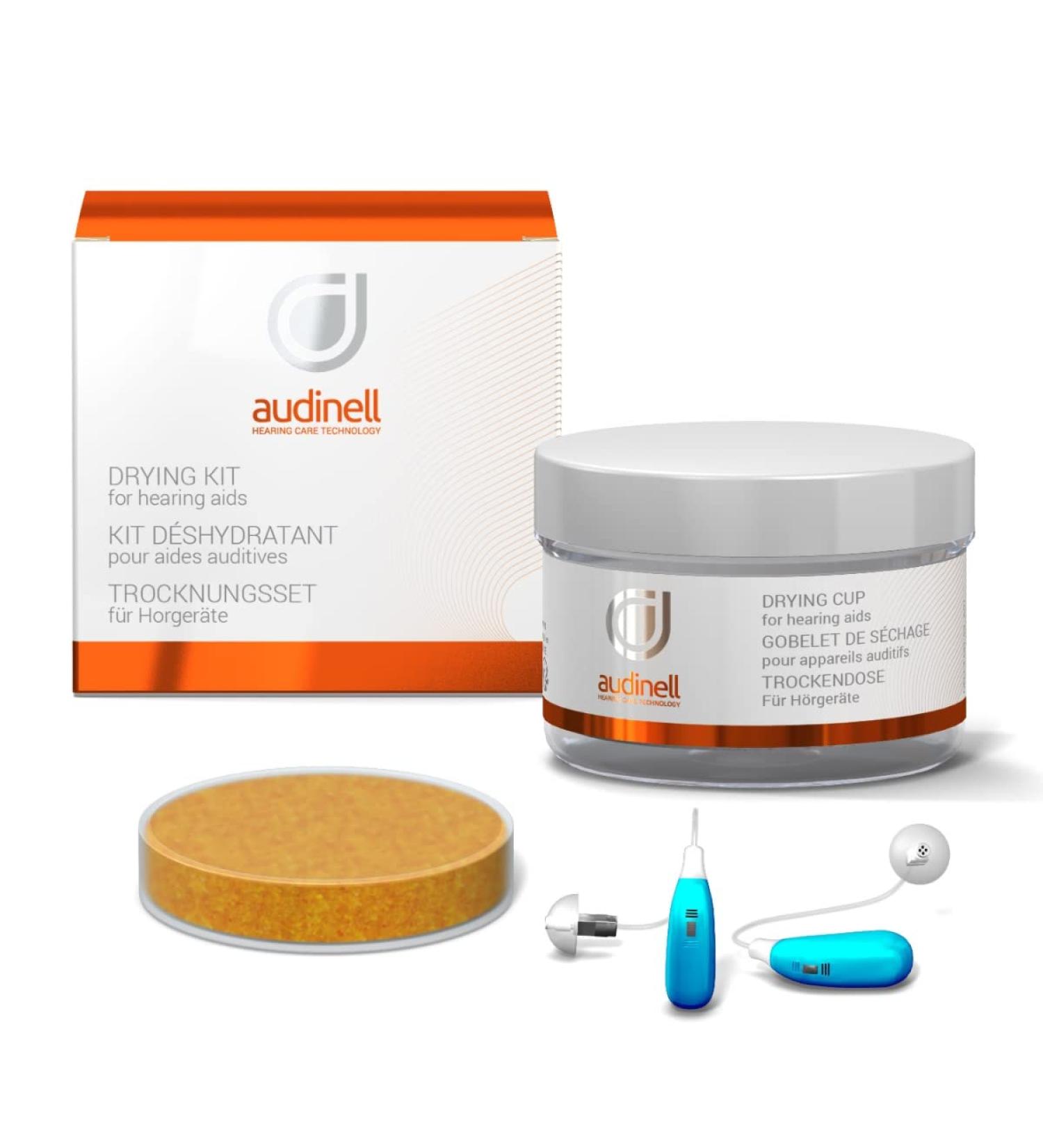 Audinell Hearing Aid Dryer Cup with Desiccant | Dehumidifier Kit for Airpods, Earbuds, and Earphones | Remove Sweat & Moisture | Storage Case Accessory - Buy Online on GoSupps.com