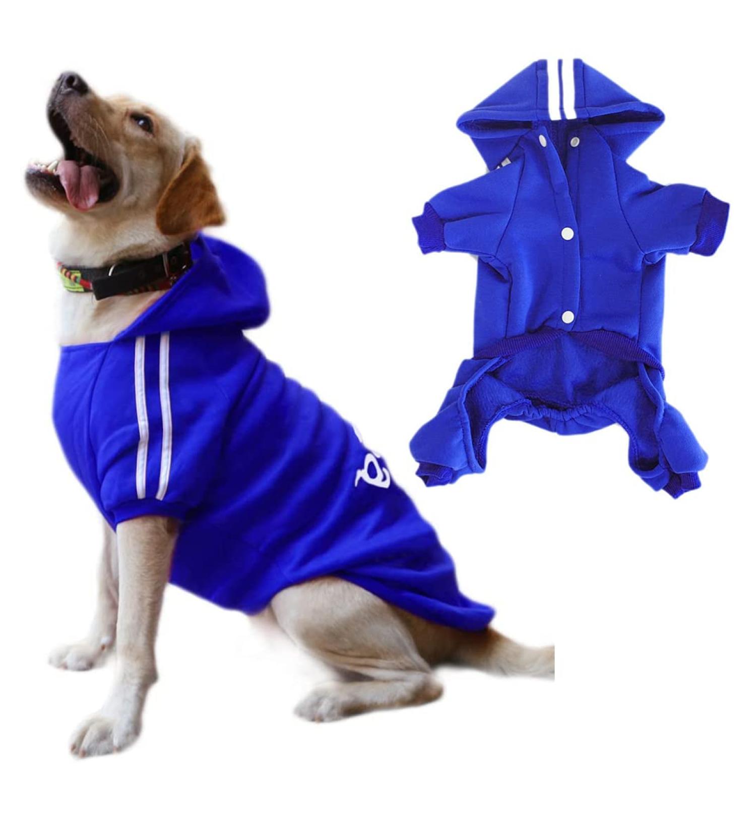 Buy Dogs Hoodies 4 Legs Overall - Warm Cotton Sweatshirt for Small to Large Dogs & Cats - 4XL Blue Training Suit - Buy Online on GoSupps.com