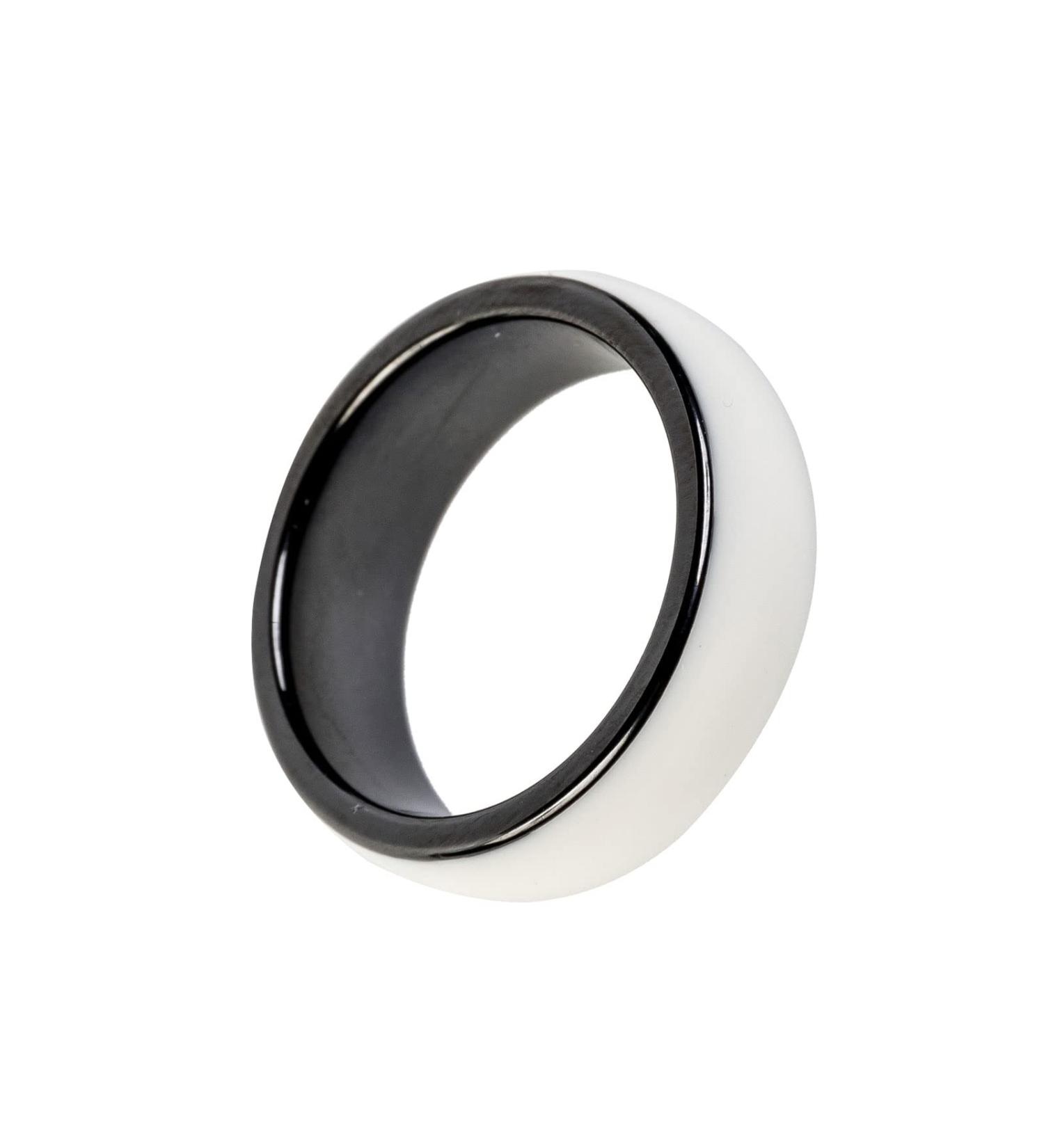 Riversmerge RFID White Ceramics Smart Finger Ring with T5577 Chip 125KHz - Size 8 - Ideal for Men or Women - White Blank Design - Buy Online on GoSupps.com
