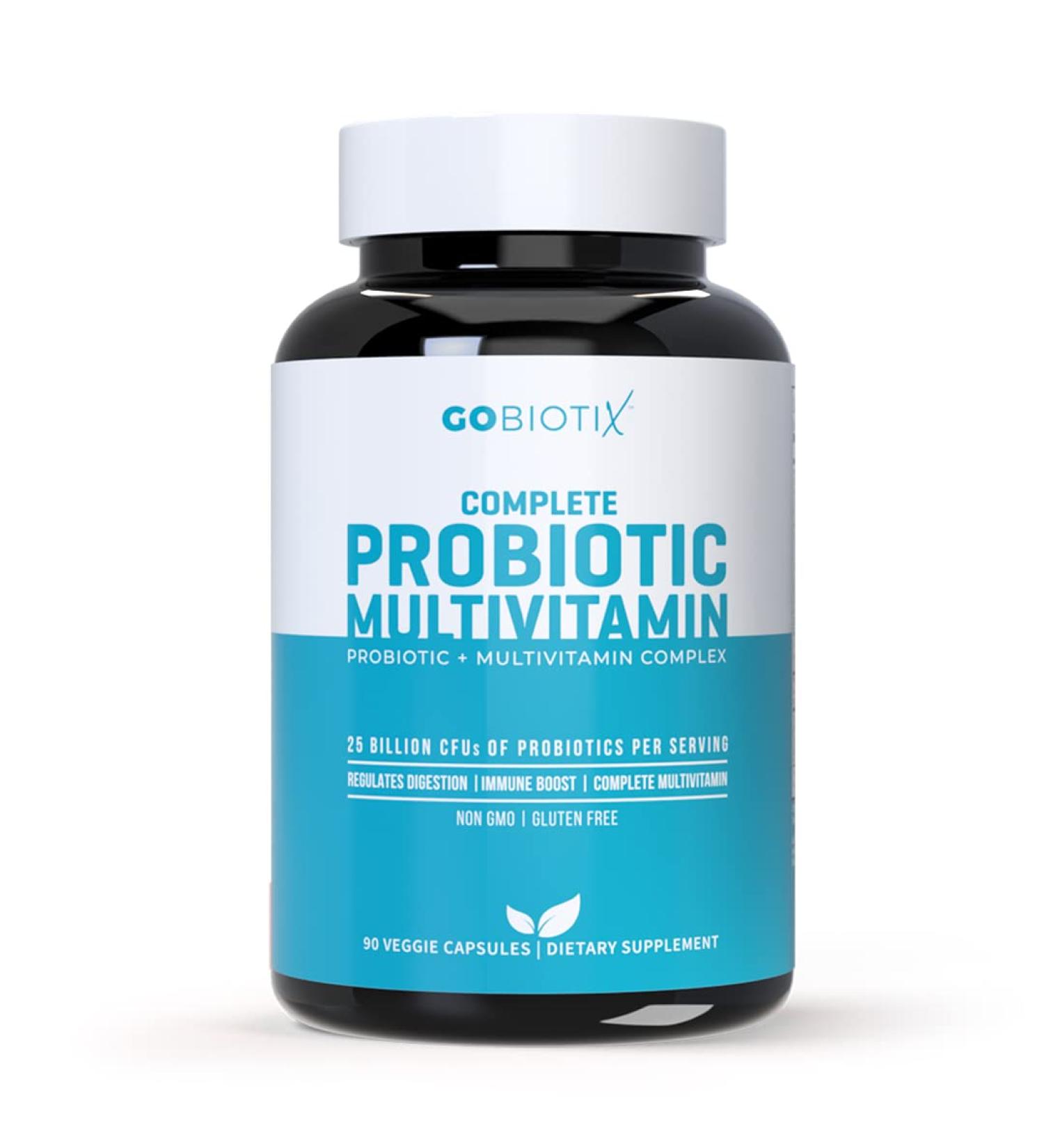 GoBiotix Probiotic Multivitamin with 25 Billion CFU | Immune Boost & Digestive Health | 90 Veggie Capsules | Gluten Free - Buy Online on GoSupps.com