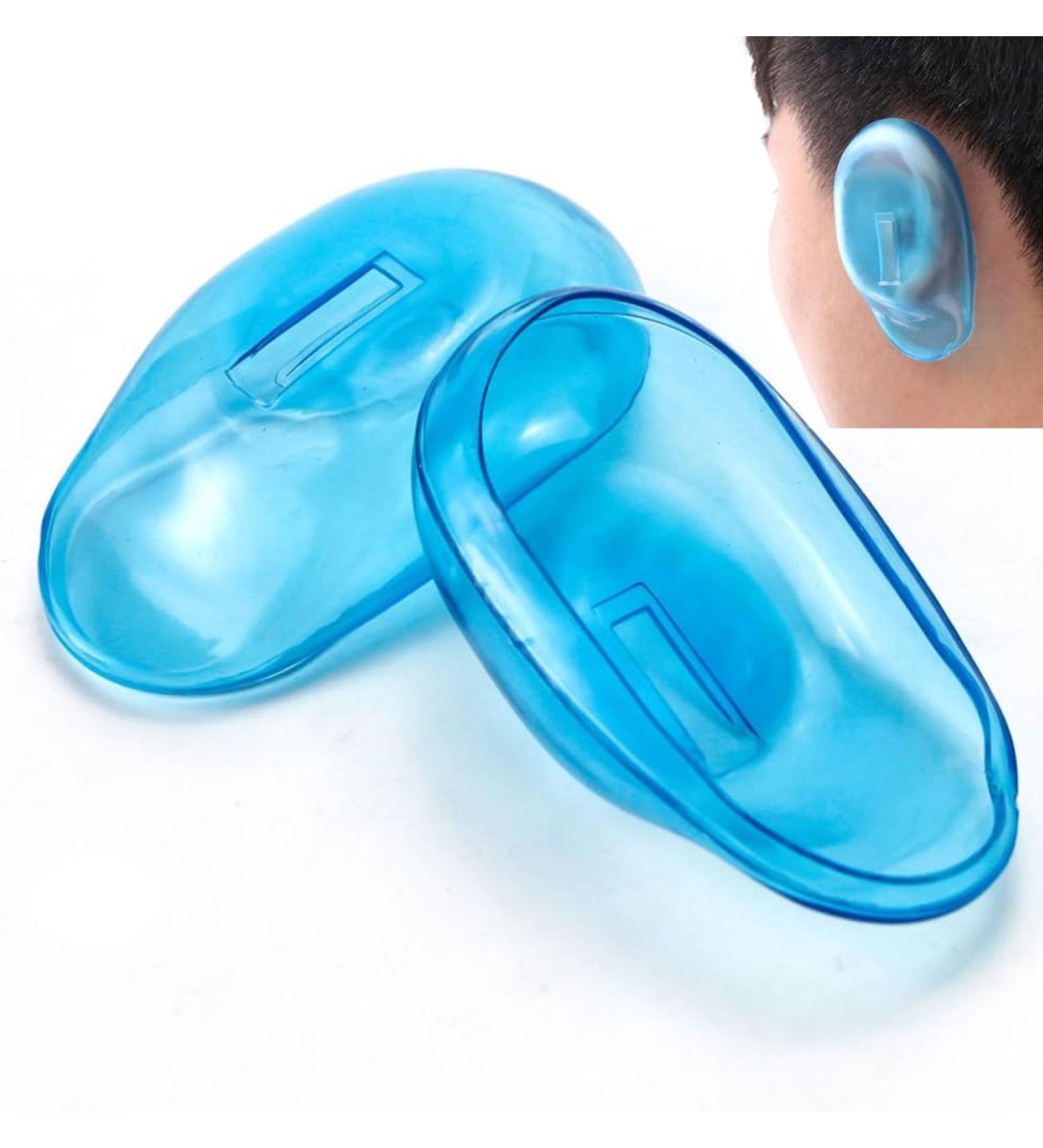 Minkissy Silicone Ear Covers 2Pcs - Waterproof Hair Dye Shield for Salon, Shower - Adult Blue - Buy Online on GoSupps.com