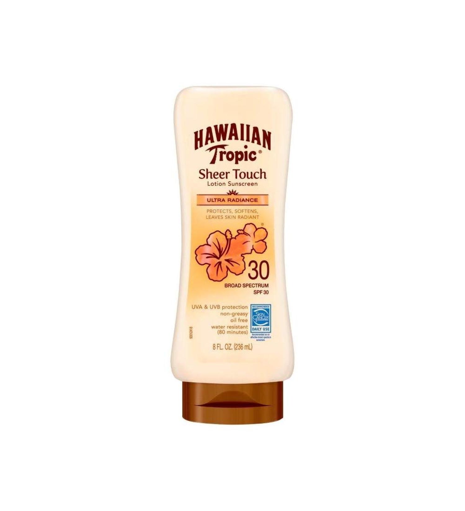 Hawaiian Tropic Sheer Touch Lotion Sunscreen Ultra Radiance SPF 30 8 oz (Pack of 2)