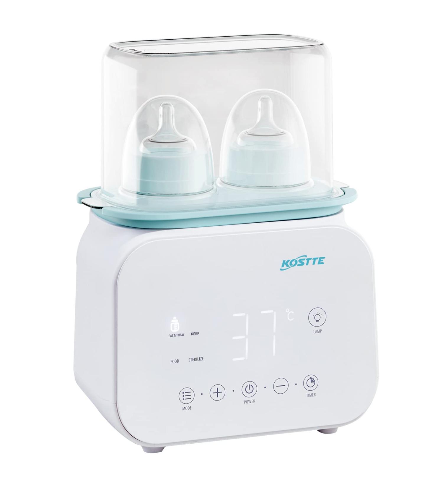 KOSTTE Double Baby Bottle Warmer with Accurate Temperature Control - Fast Electric Heater for Breastmilk or Formula - White - Buy Online on GoSupps.com