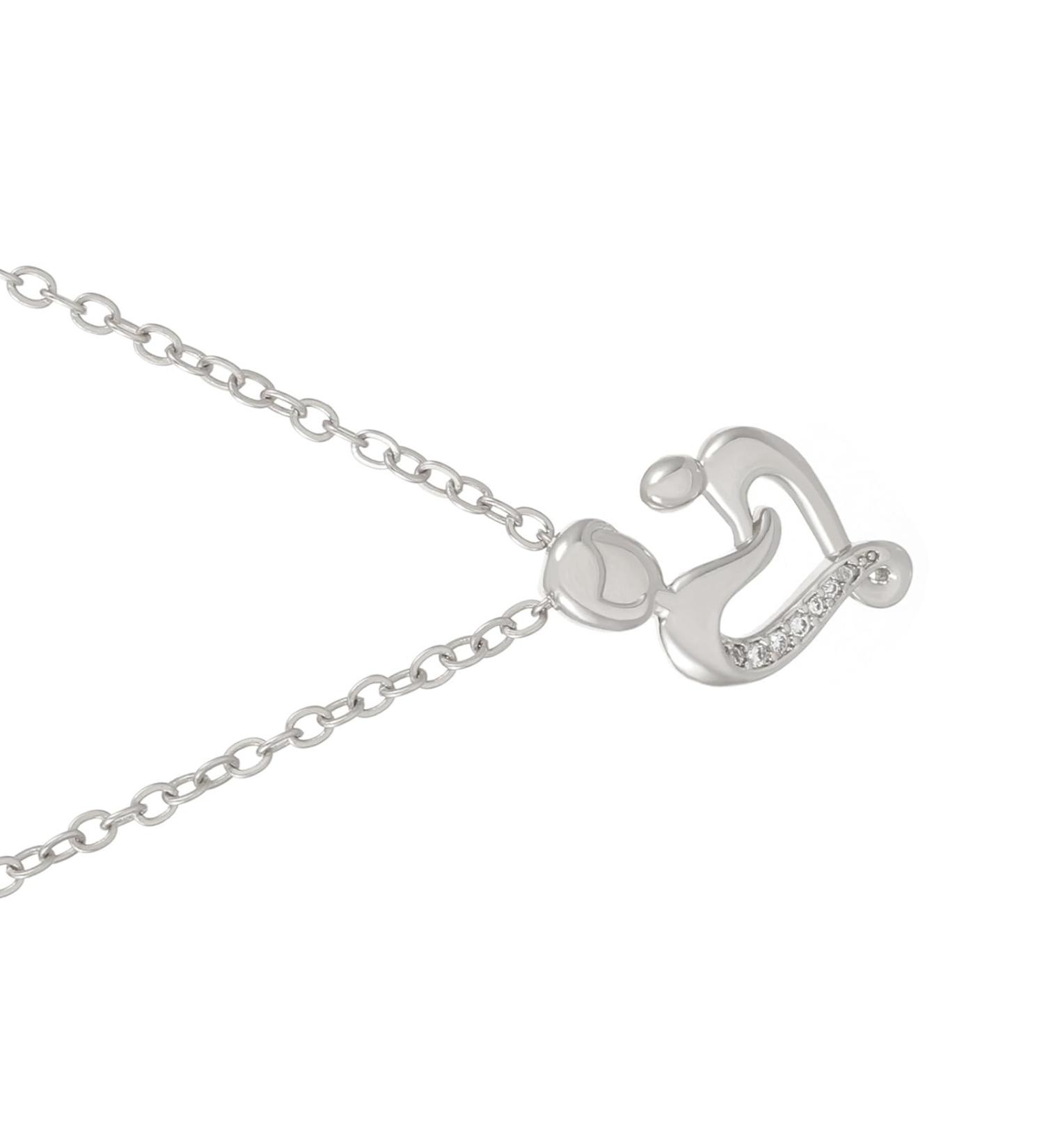 Oralgos Elegant Aesthetic Women's Necklace - Unique Mother-Child Love Trailer Pendant - Silver Necklaces for Women - Buy Online on GoSupps.com