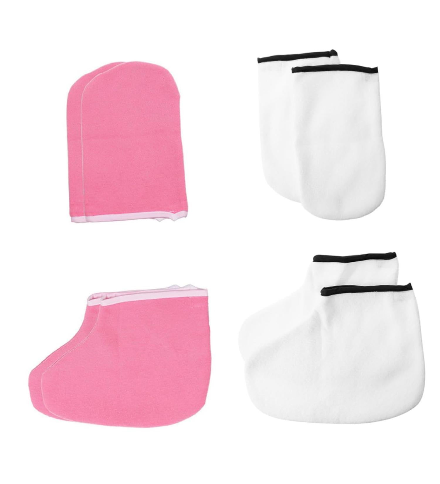 PLAFOPE 4 Pairs Hand and Foot Mask Hand & Foot Mask Moisture Gloves for Dry Hand Paraffin Wax Mitts Skin Care Glove Paraffin Mittens Cracked Hands Kit Shower Glove Heat Preservation Glove - Buy Online on GoSupps.com