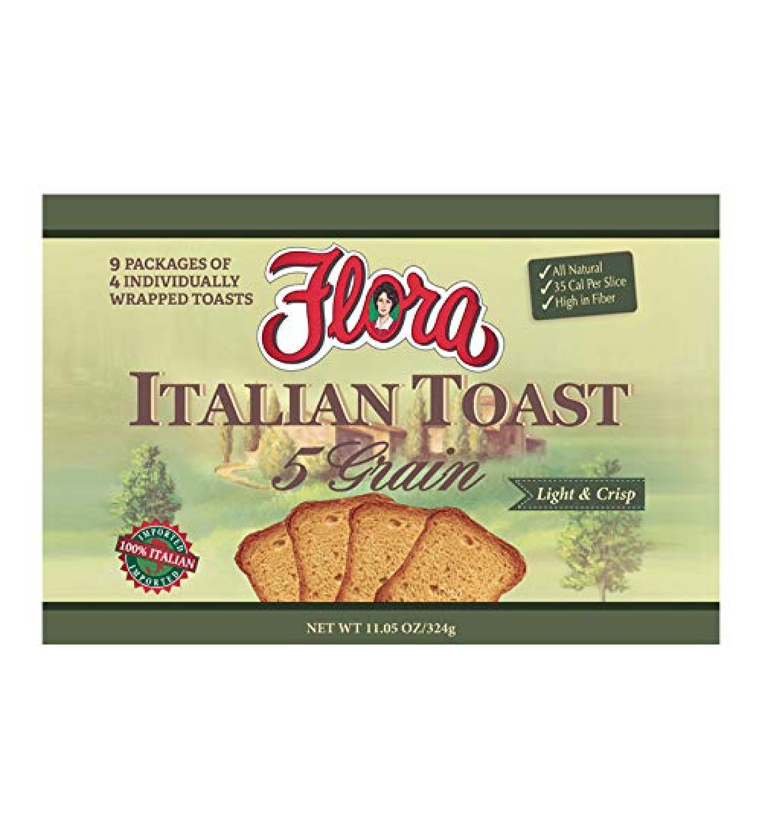 Flora Foods Italian 5 Grain Hard Toast - 36 Count | Authentic Italian Snack - Buy Online on GoSupps.com