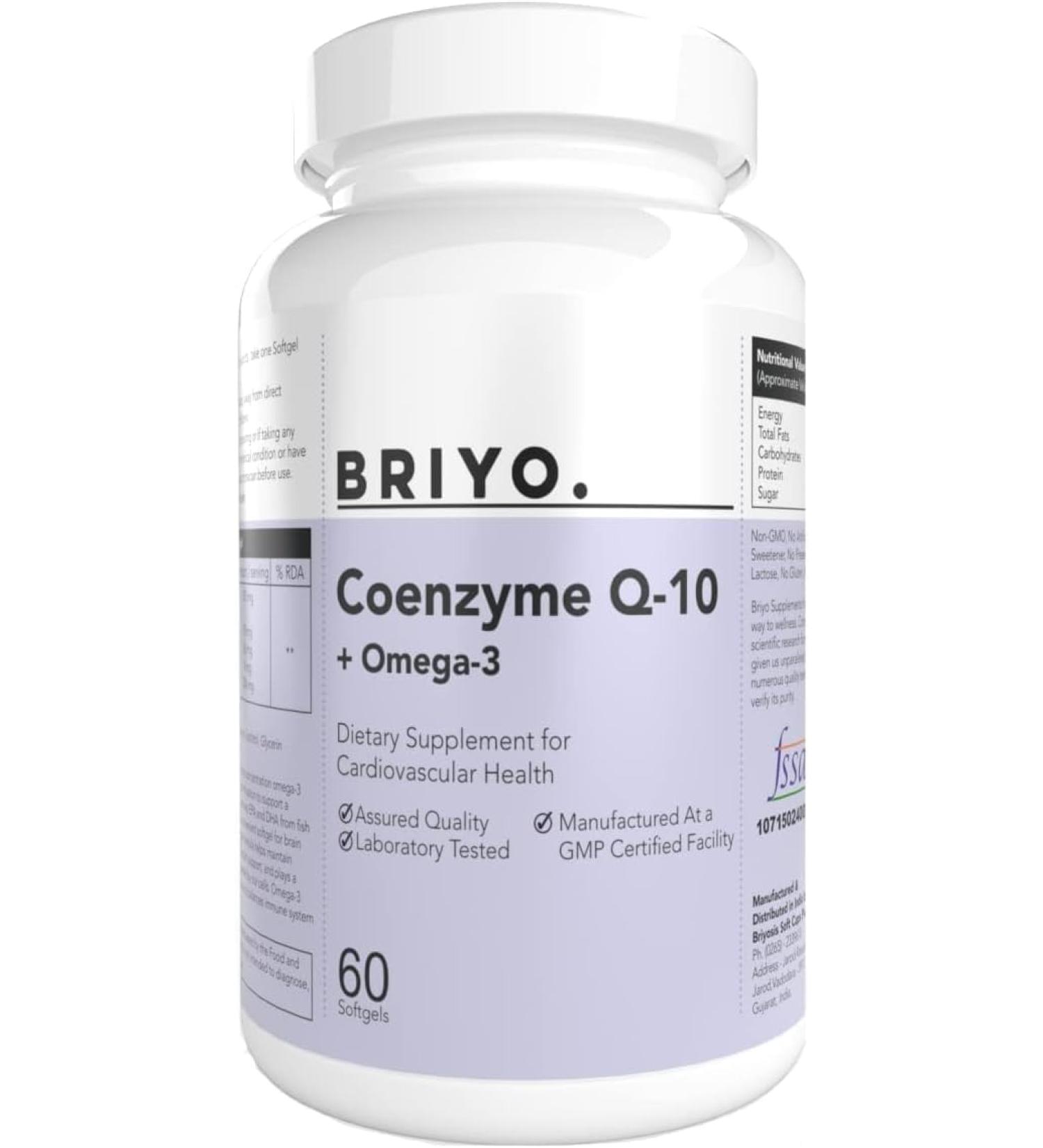 CoenzymeQ10 + Omega 3-150 mg Omega 3 + 100 mg Omegas 3 with Lycopene and Selenium for Heart Health Cellular Energy Antioxidant Support - Buy Online on GoSupps.com